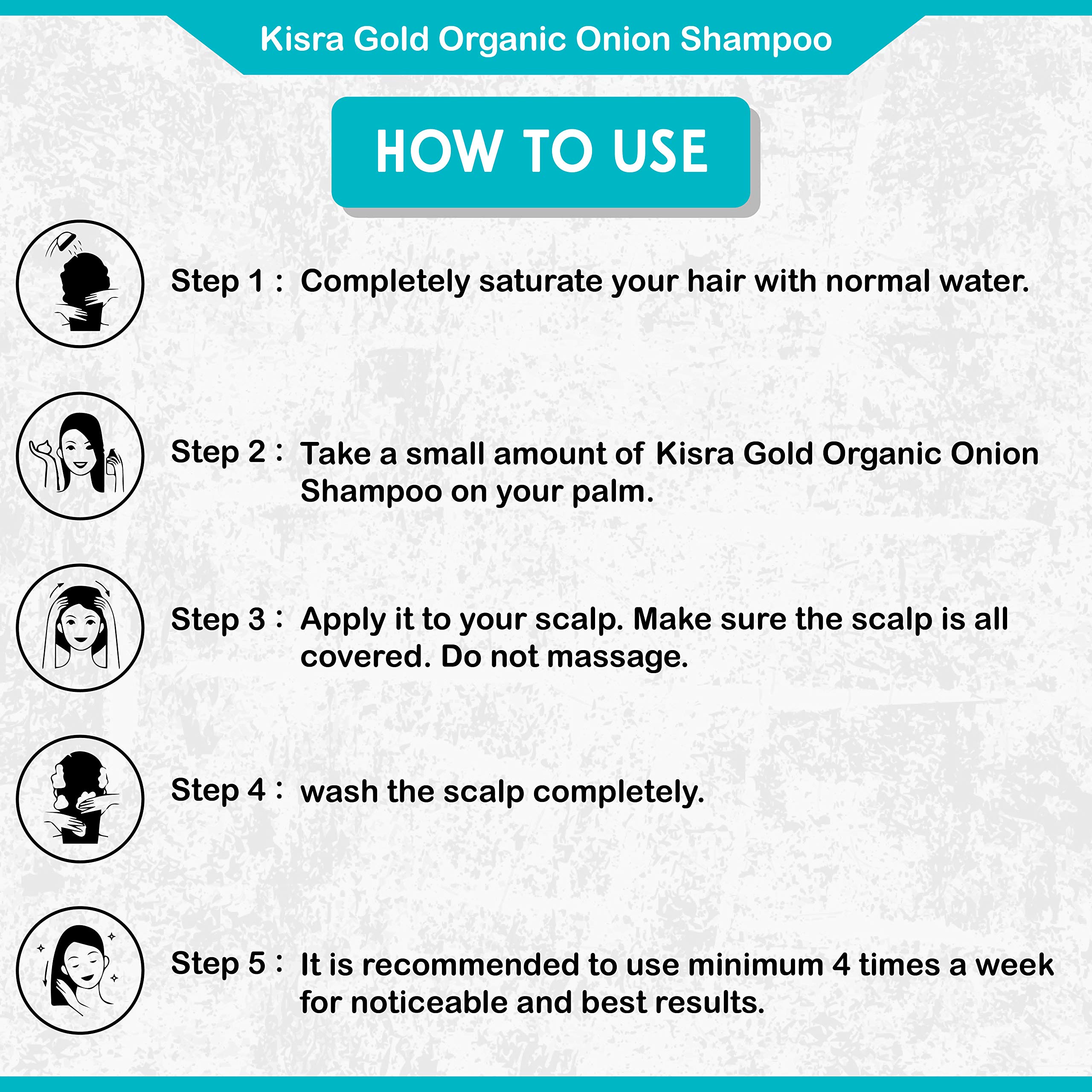 Kisra Gold Organic Onion Hair Oil & Shampoo Set - 100ml Hair Growth Treatment with 2x100ml Shampoo for Damaged Hair - Ultimate Hair Care Kit for Dry, Frizzy Hair & Scalp Nourishment - Perfect for Daily Use & Hair Repair Routine