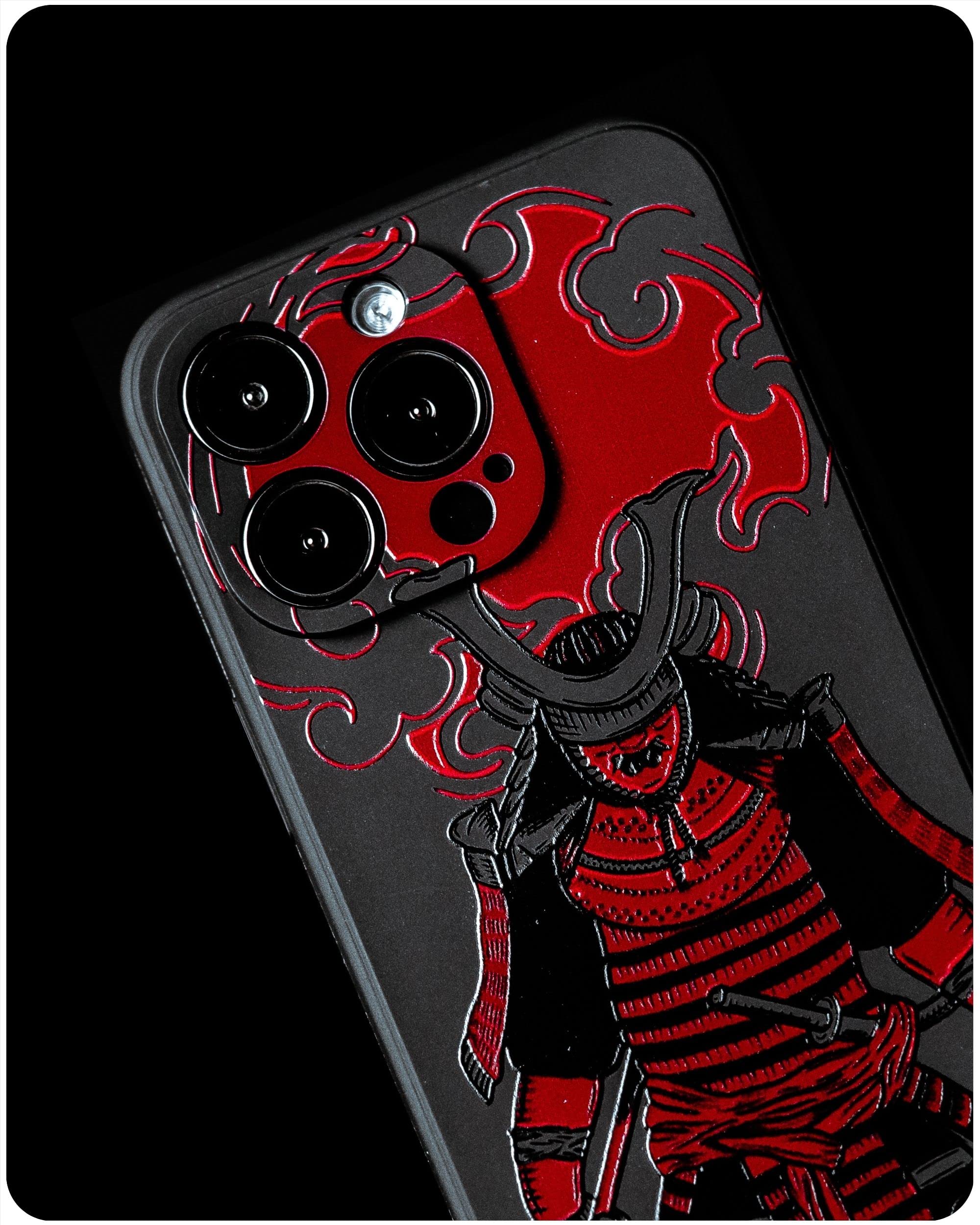 Slim iPhone 12 Pro Max Case - Warrior Design Fighter Assassin Phone Cover - Ultra Thin Flexible Protective Case for Men (Sinister Black) - Perfect for Daily Use, Gaming & Outdoor Activities
