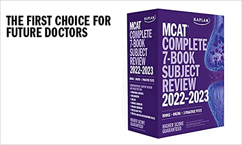 Kaplan MCAT Complete 7-Book Subject Review 2022-2023 with Online Course & 3 Practice Tests | Comprehensive Study Guide for Medical College Admission Test Prep | Ideal for Pre-Med Students & Self-Study