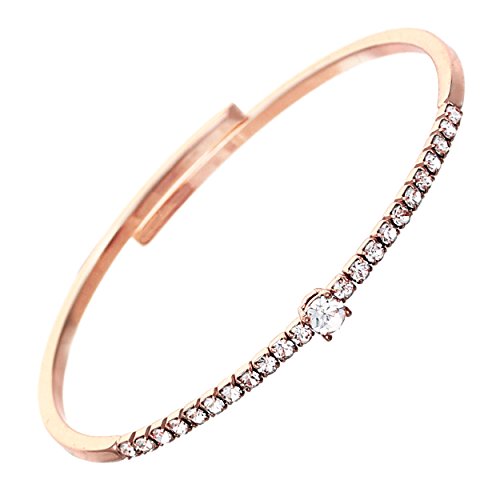 Rose Gold Tone Round Crystal Center