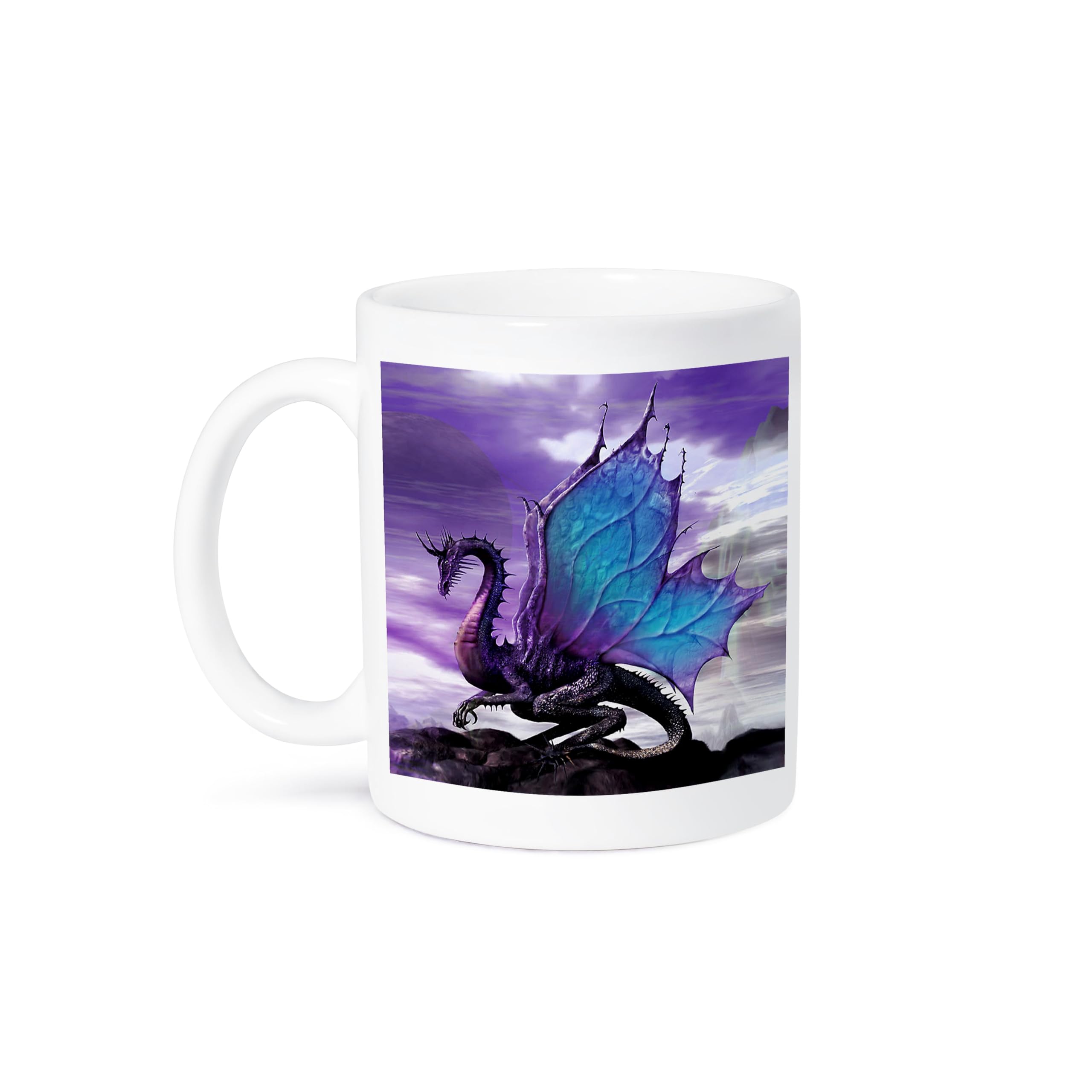 3dRose 11oz Fairytale Dragon Kids Coffee Mug - Funny Ceramic Tea Cup Gift for Children - Perfect for Birthdays, School, and Playtime