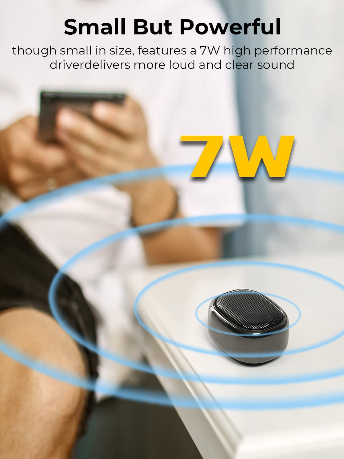 OROW Small Bluetooth Speaker - Mini Portable Wireless Speaker with 49ft Range, Enhanced Bass, TF Card Support - Perfect for iPhone, Travel, Hiking, Car & Gifts (Gray) | Home, Office, Outdoor & Party Use