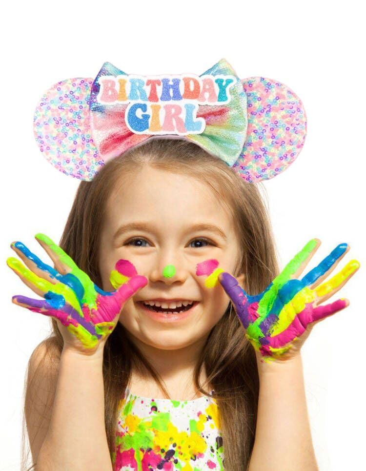Sparkling Mouse Ears Birthday Headband with Shiny Sequins & Diamond Decor - Costume Cosplay Accessory for Girls & Women | Perfect for Disney Parties, Birthday Celebrations & Themed Events (BR-5)