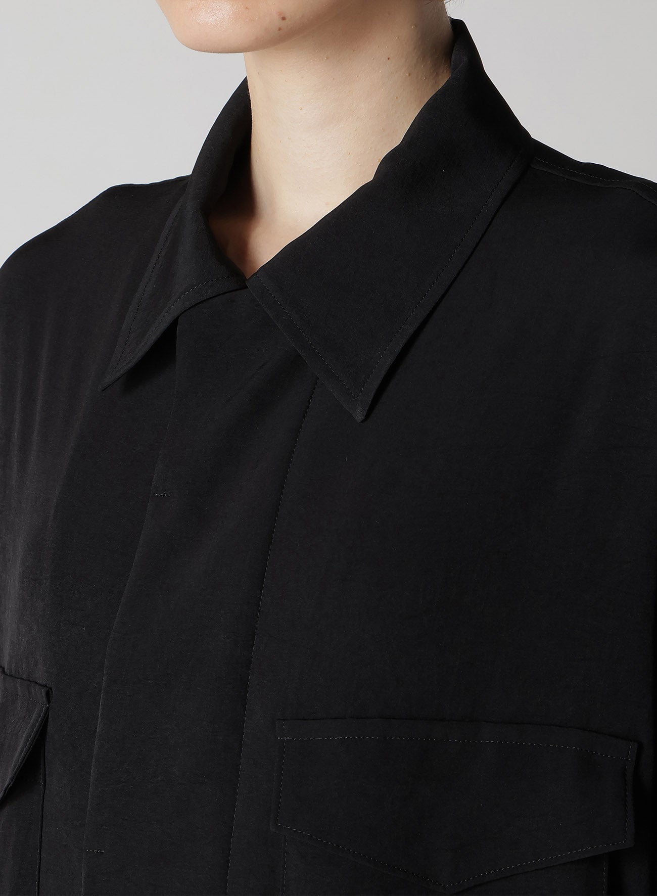 Elegant Crepe de Chine Long Dress with 4 Pockets - Perfect for Weddings, Parties & Formal Occasions