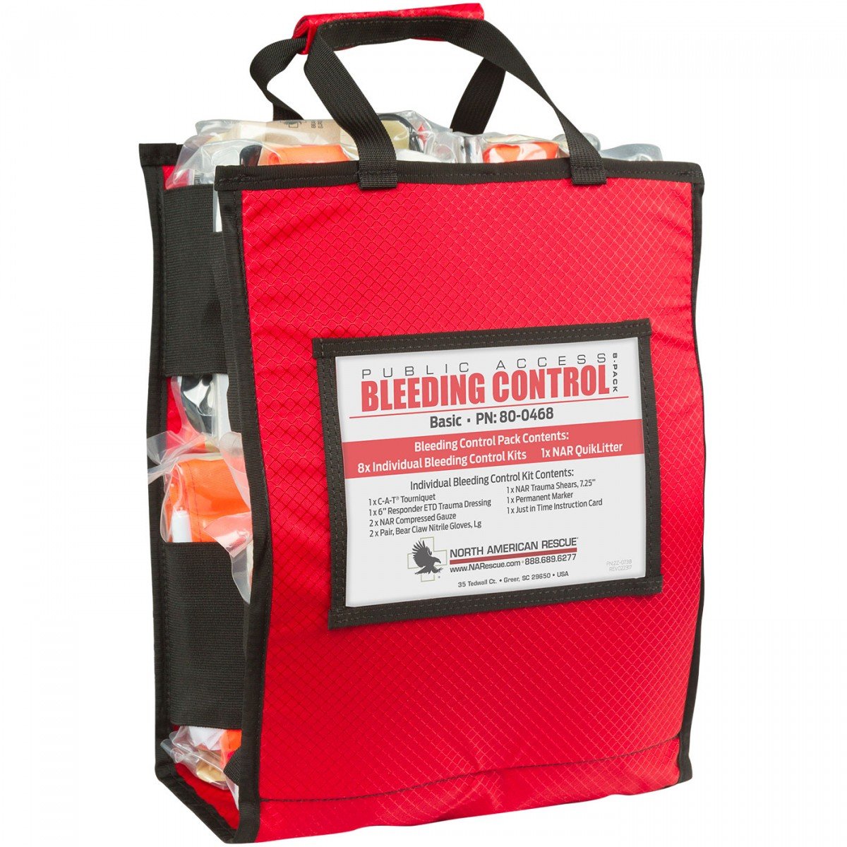 Public Access Bleeding Control Kit 8-Pack - Vacuum Sealed First Aid Trauma Supplies for Emergency & Workplace Safety