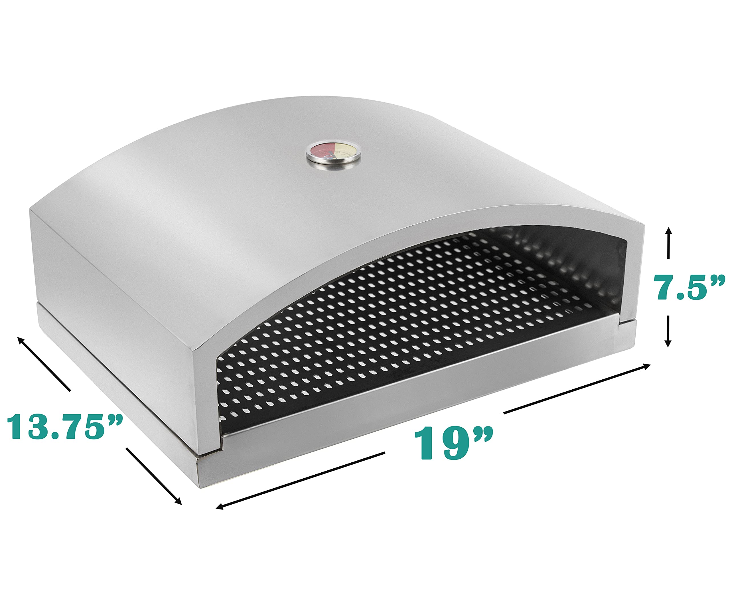 Portable Open-Faced Grill Pizza Oven for Gas & Charcoal - Includes Ceramic Pizza Stone for Perfect Homemade Pizzas | Outdoor Cooking, Backyard BBQ & Camping Essentials