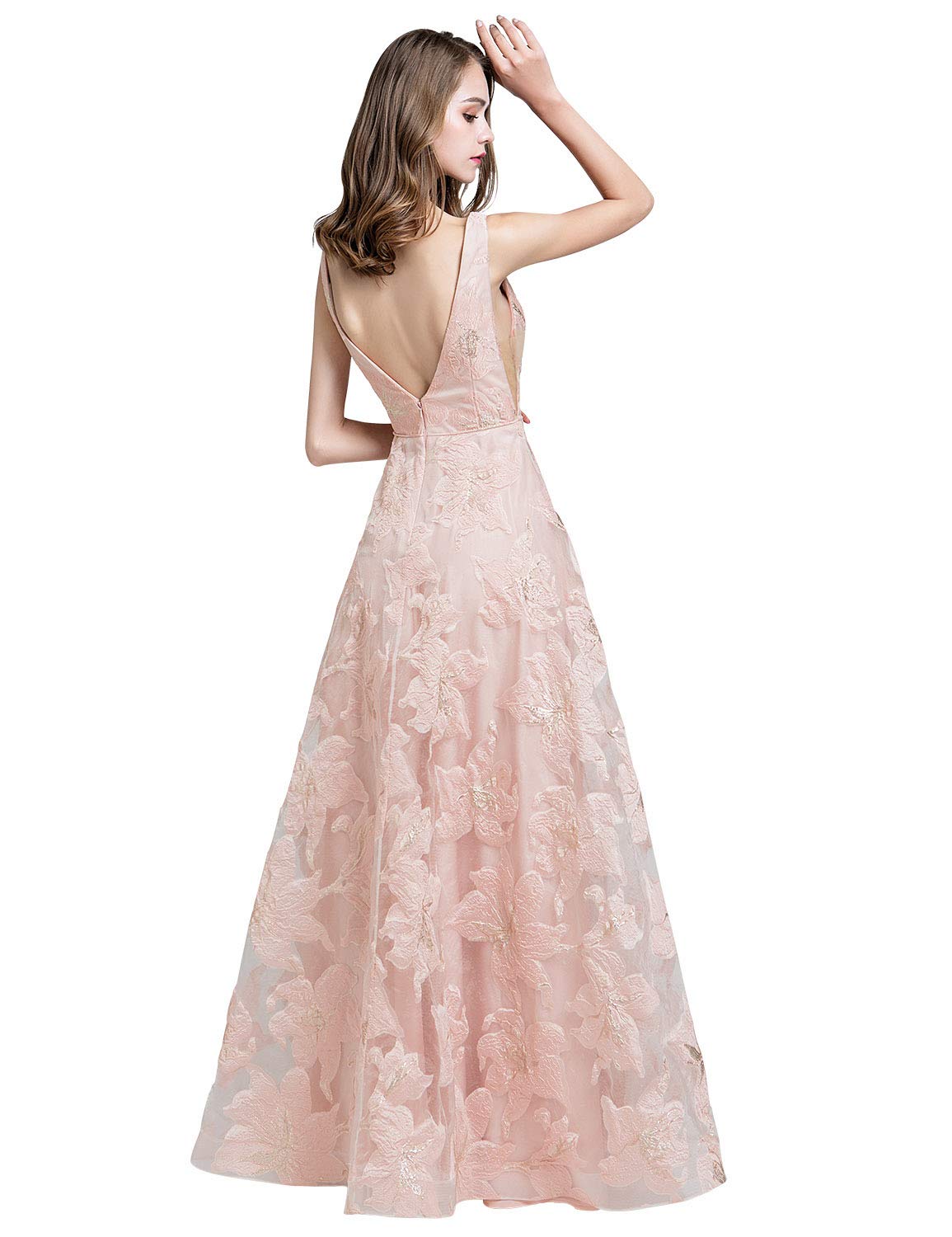 Sarahbridal Women's Elegant Long Beaded Prom Evening Dresses 2022 | Pearl Embellished Wedding Party Ball Gowns for Homecoming, Quinceañera & Formal Events