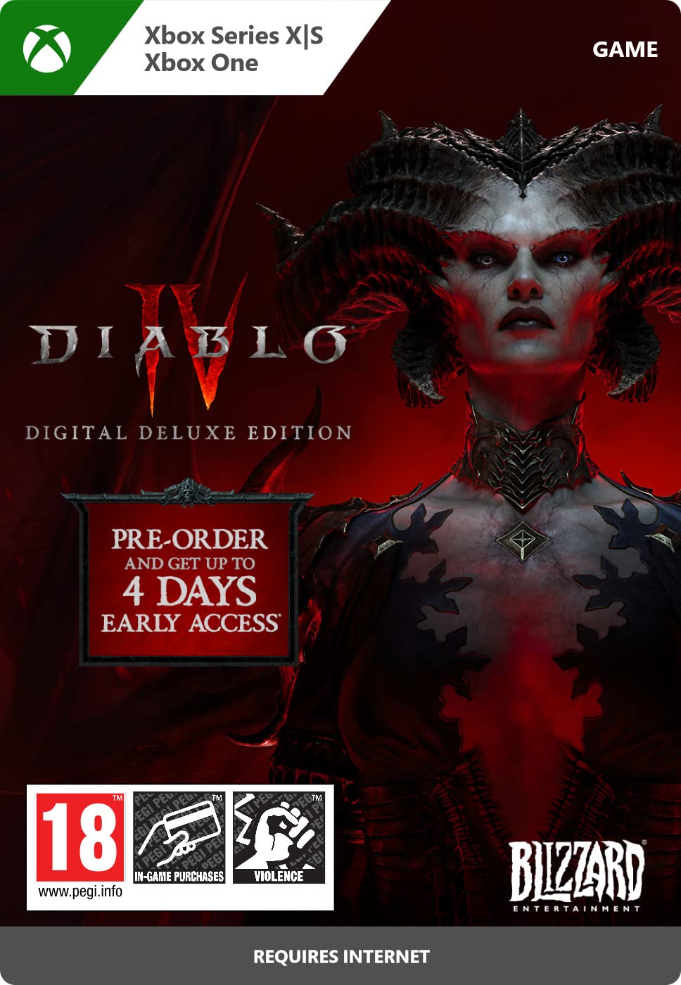 Diablo IV Digital Deluxe Edition - Xbox One & Series X|S Download Code | Pre-Order Now | Epic Action RPG Adventure for Dark Fantasy Fans