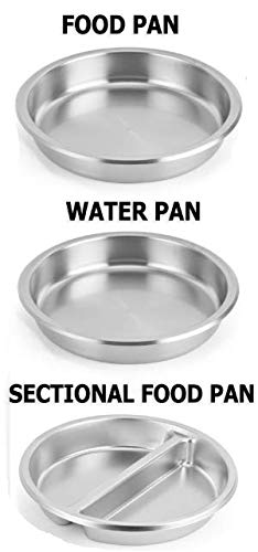 6 Quart Stainless Steel Round Roll Top Chafing Dish with Apron - Buffet Warmer for Catering, Parties, Weddings & Events - Keep Food Warm for Hours