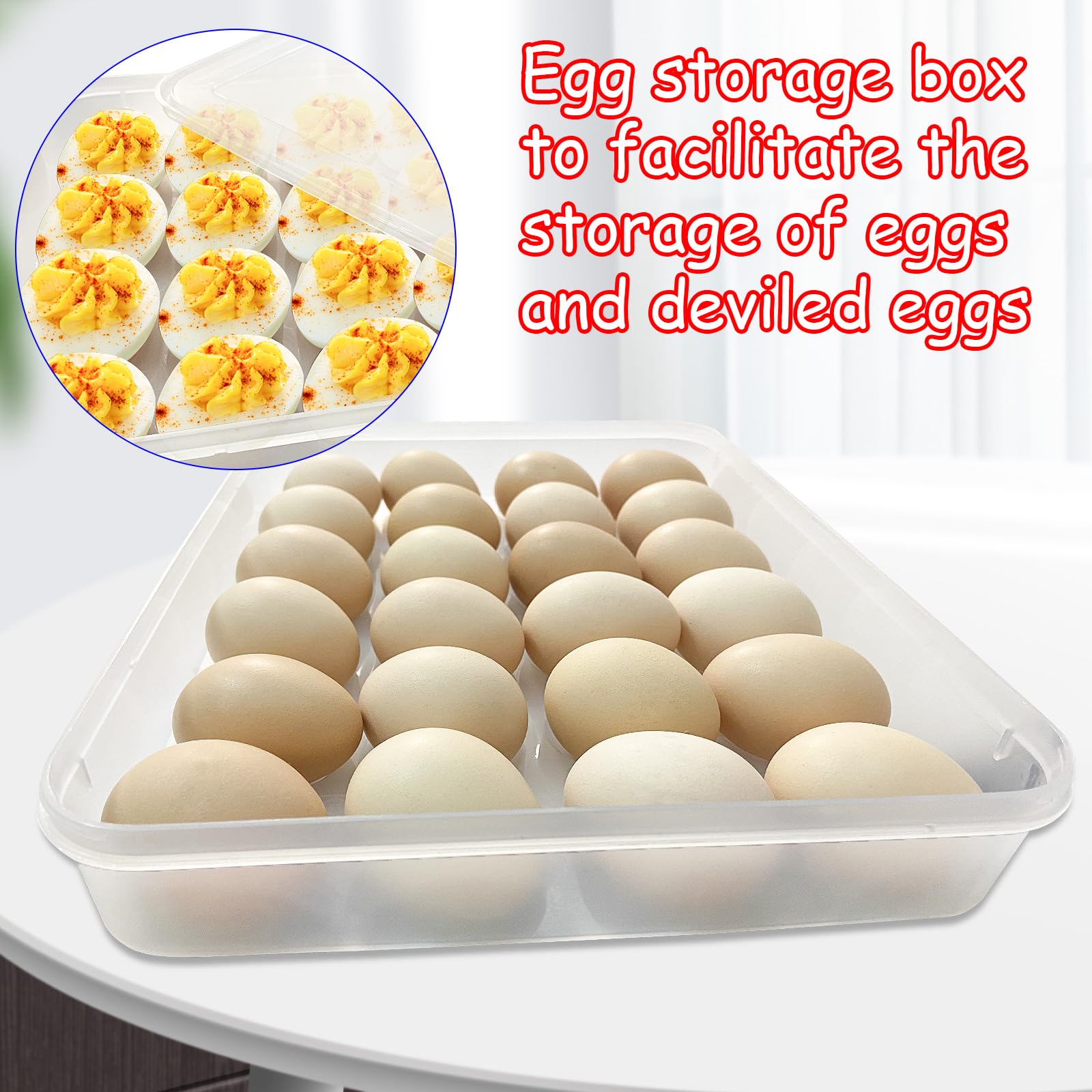 3-Pack Egg Storage Containers with Lids – Portable Deviled Egg Carrier for 72 Eggs – Refrigerator Safe Egg Trays – Perfect for Easter, Thanksgiving & Kitchen Use – Great for Parties, Picnics & Meal Prep