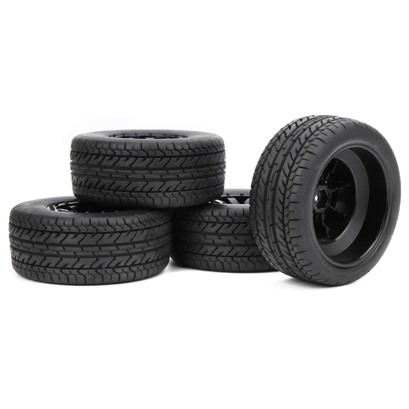 4Pcs RC Truck Car Tires - Durable Rubber Replacement Wheels for 1:10 Scale Rally Cars | Upgrade Old or Damaged RC Vehicle Tires | Perfect for Off-Road Racing & Backyard Drifting