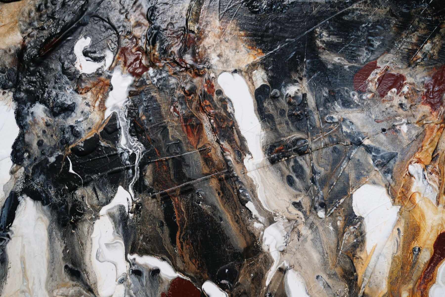 Pangea 270cm x 120cm Black Oxide Rust Textured Abstract Canvas Art - Modern Wall Decor for Living Room, Bedroom & Office