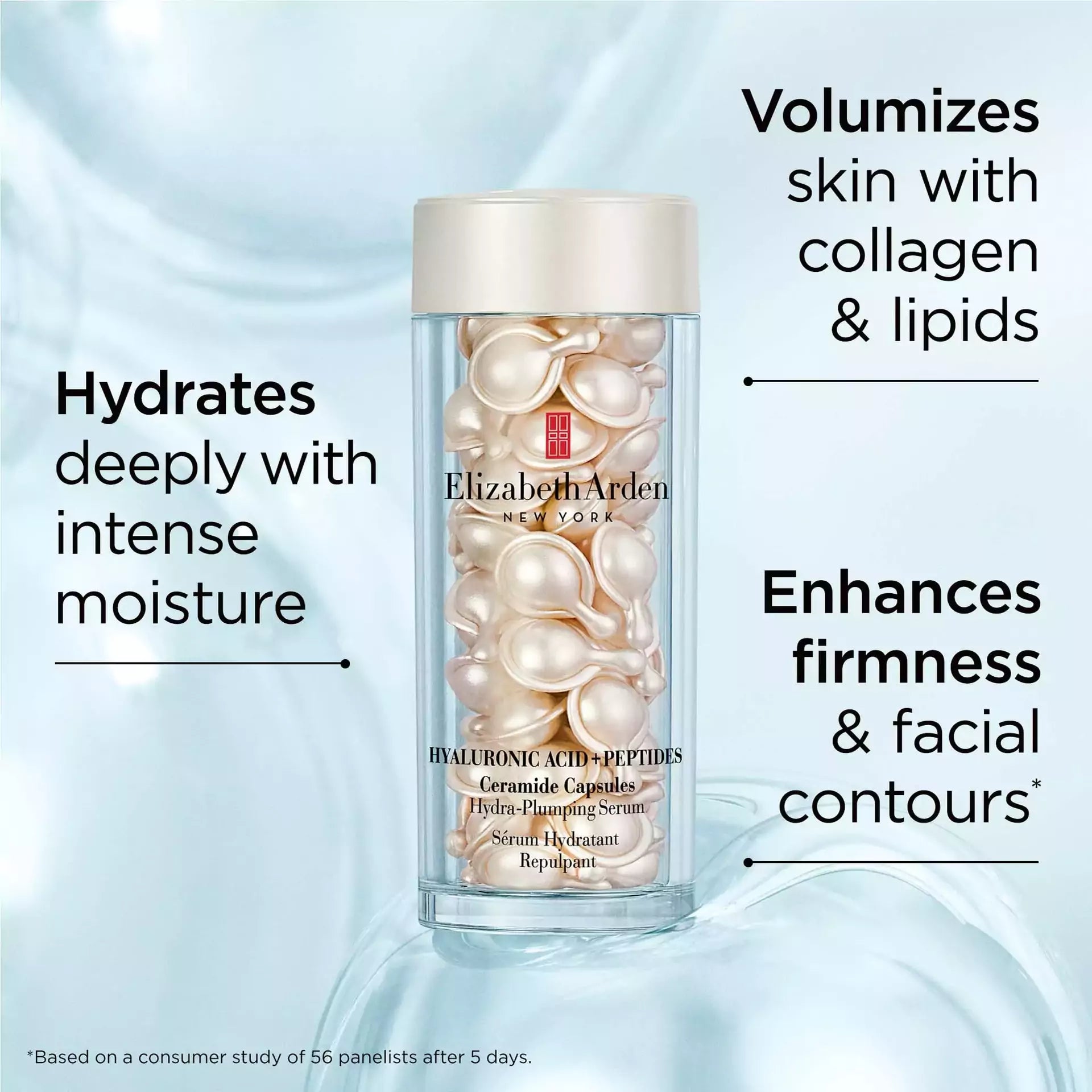Hydra Plumping Serum with Hyaluronic Acid, Peptides & Ceramide Capsules for Deep Hydration - Perfect for Dry Skin & Anti-Aging Skincare Routine