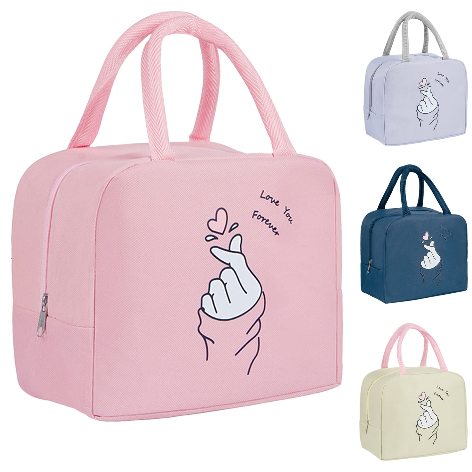 **Insulated Lunch Bag for Women & Kids - Reusable Mini Cooler Tote for School, Work, Picnic, Beach & Travel - Cute Printed Design**