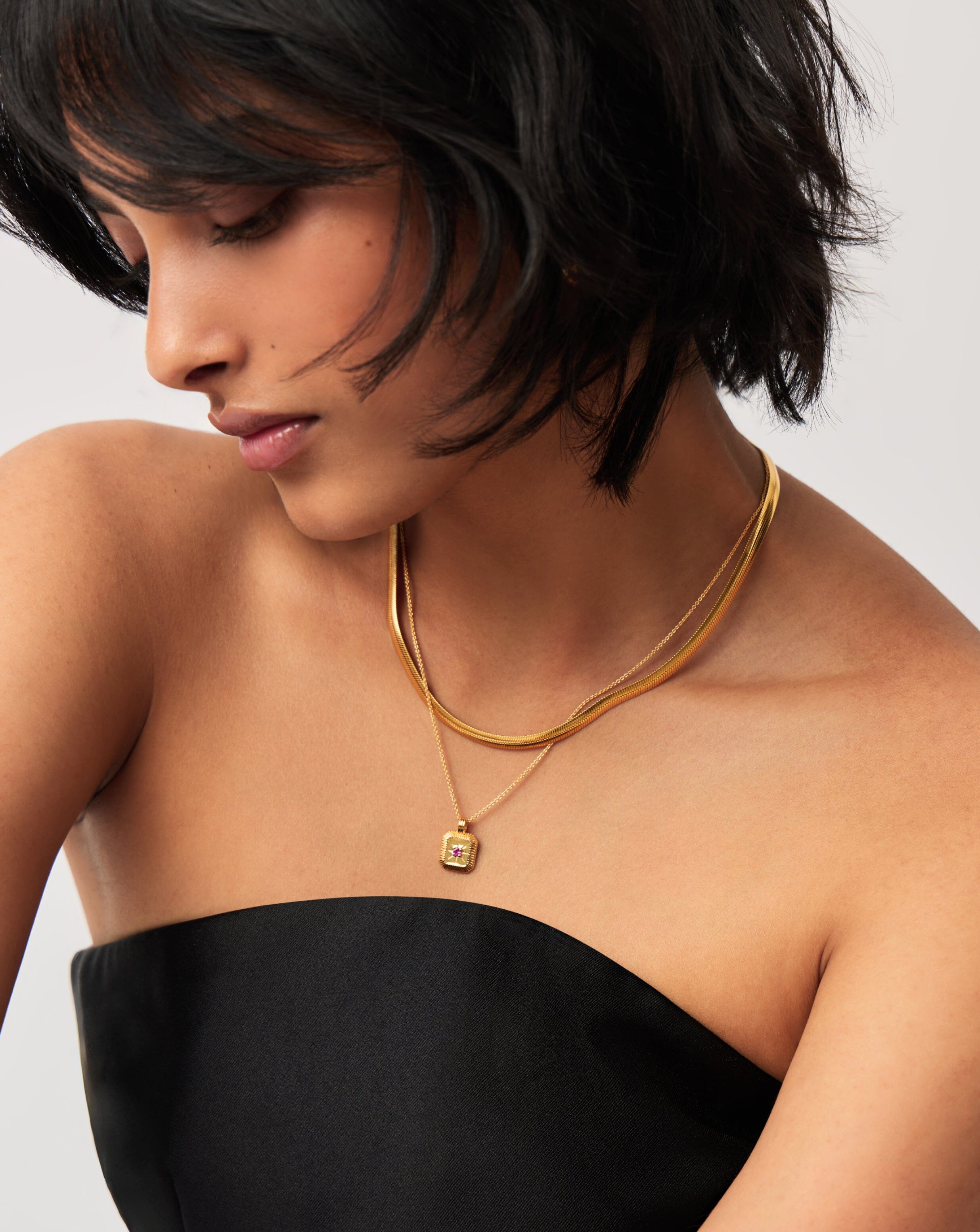 October Birthstone Pendant Necklace - 18k Gold Vermeil with Genuine Pink Tourmaline | Elegant Jewelry Gift for Women, Birthday, Anniversary & Special Occasions