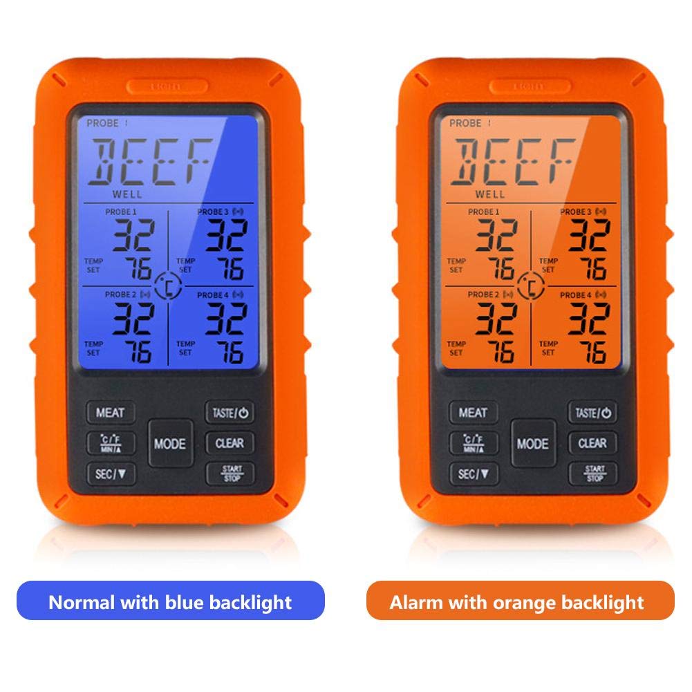 Digital Meat Thermometer TS-TP40 - Large LCD Display, Instant Read Food Thermometer for Kitchen, BBQ, Oven, Grilling - Waterproof Probe (TS-TP40-B) - Perfect for Cooking, Baking, and Outdoor Grilling