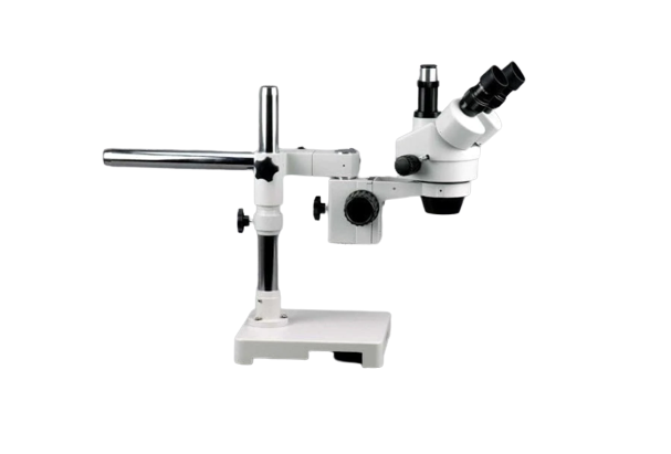 Amscope SM-3T 7X-45X Trinocular Stereo Zoom Microscope with Single Arm Boom Stand - Professional Lab, Jewelry Inspection, PCB Repair & Biological Research Tool