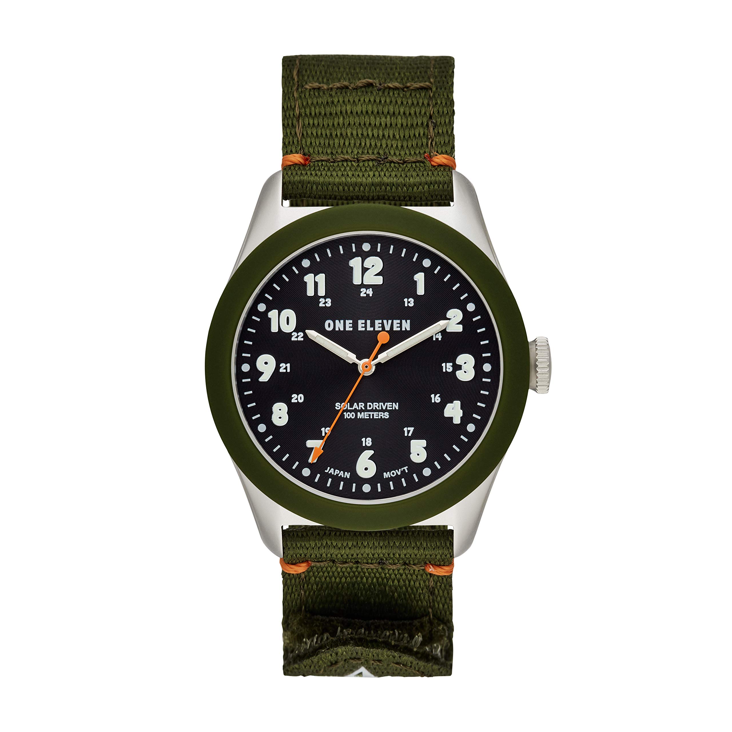 One Eleven (111) Unisex Field Watch No.1 - Sustainable Stainless Steel & Recycled Nylon Solar-Powered Casual Watch for Outdoor Adventures, Hiking, and Everyday Wear