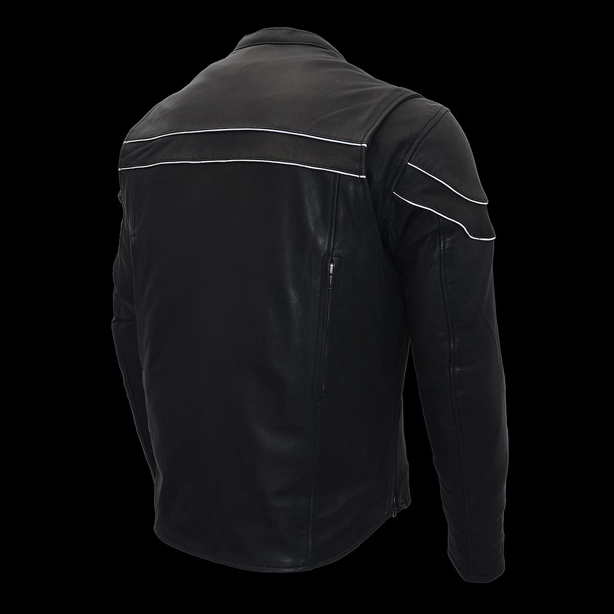 Milwaukee Leather MLM1525 Men's Crossover Black Lightweight Motorcycle Jacket - Perfect for Riding, Commuting & Outdoor Adventures