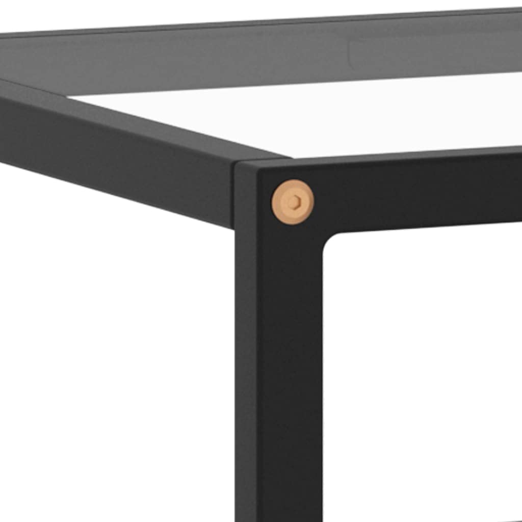 Modern Black TV Stand with Tempered Glass - 39.4