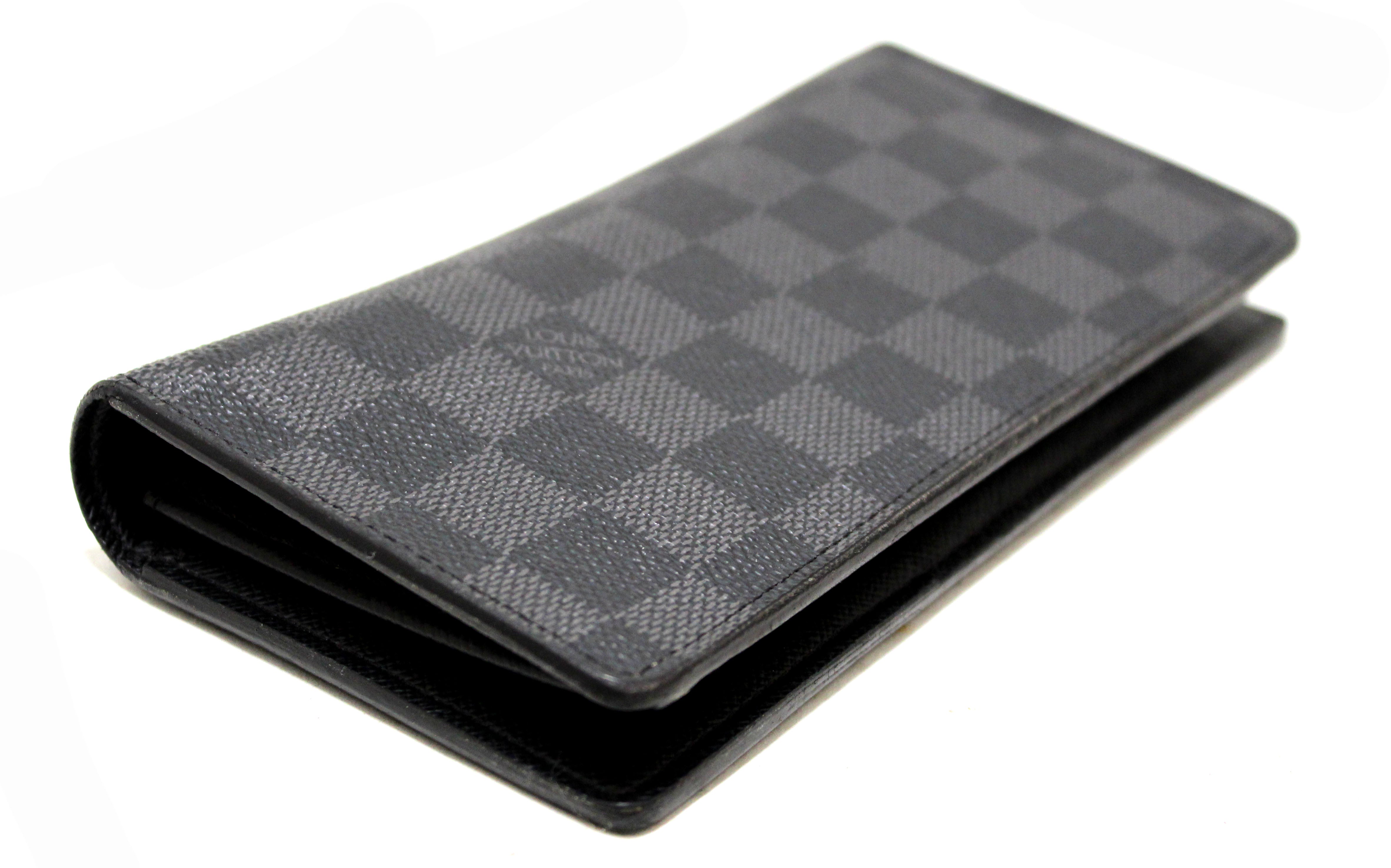 Authentic Louis Vuitton Damier Graphite Canvas Brazza Wallet for Men - Slim RFID Blocking Bifold Credit Card Holder - Perfect for Business, Travel & Everyday Use