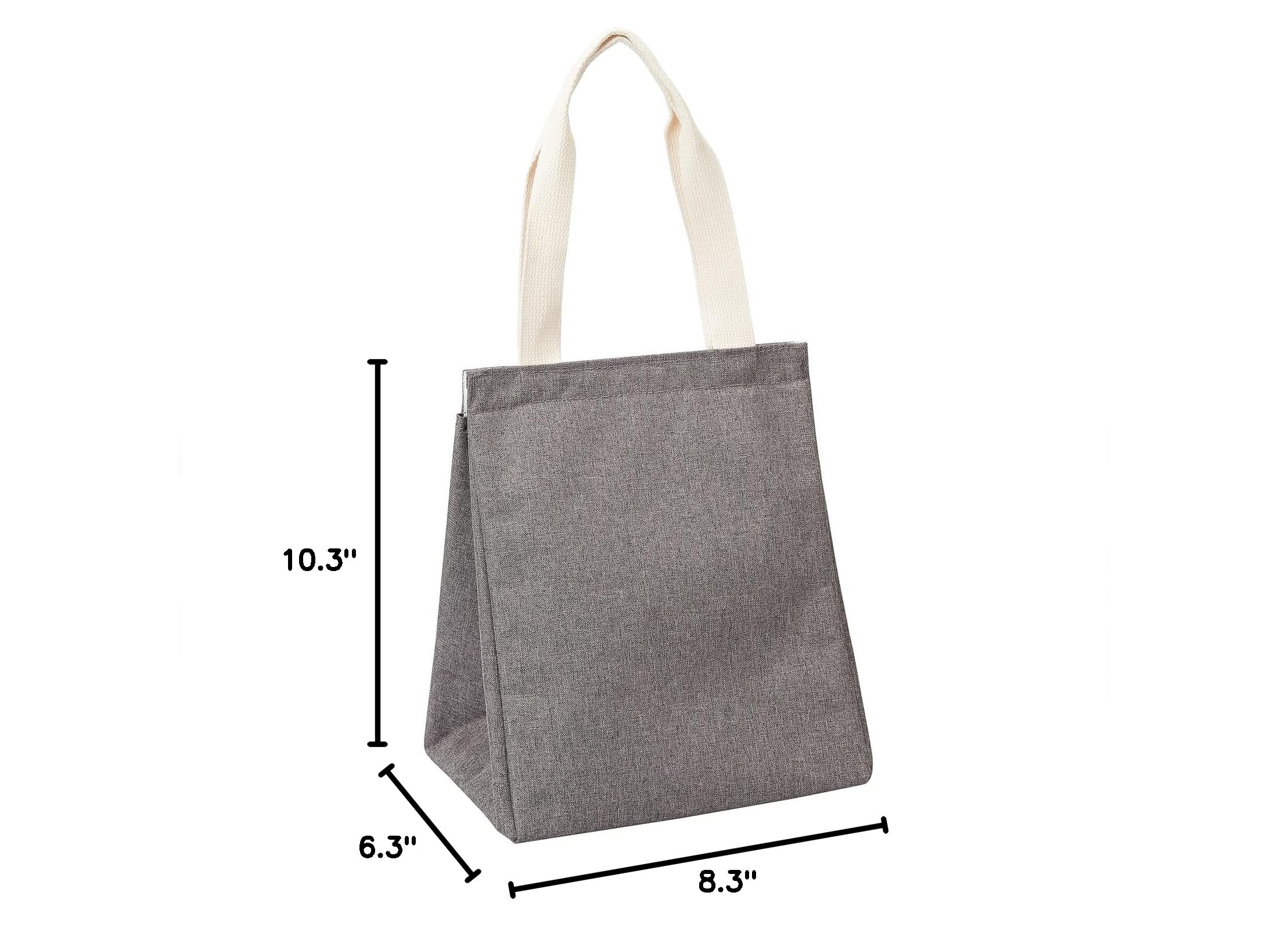 Eco-Friendly Insulated Lunch Bag for Women & Men - Reusable, Waterproof Cooler Tote for Work, School & Picnics - Portable Meal Container (Grey)