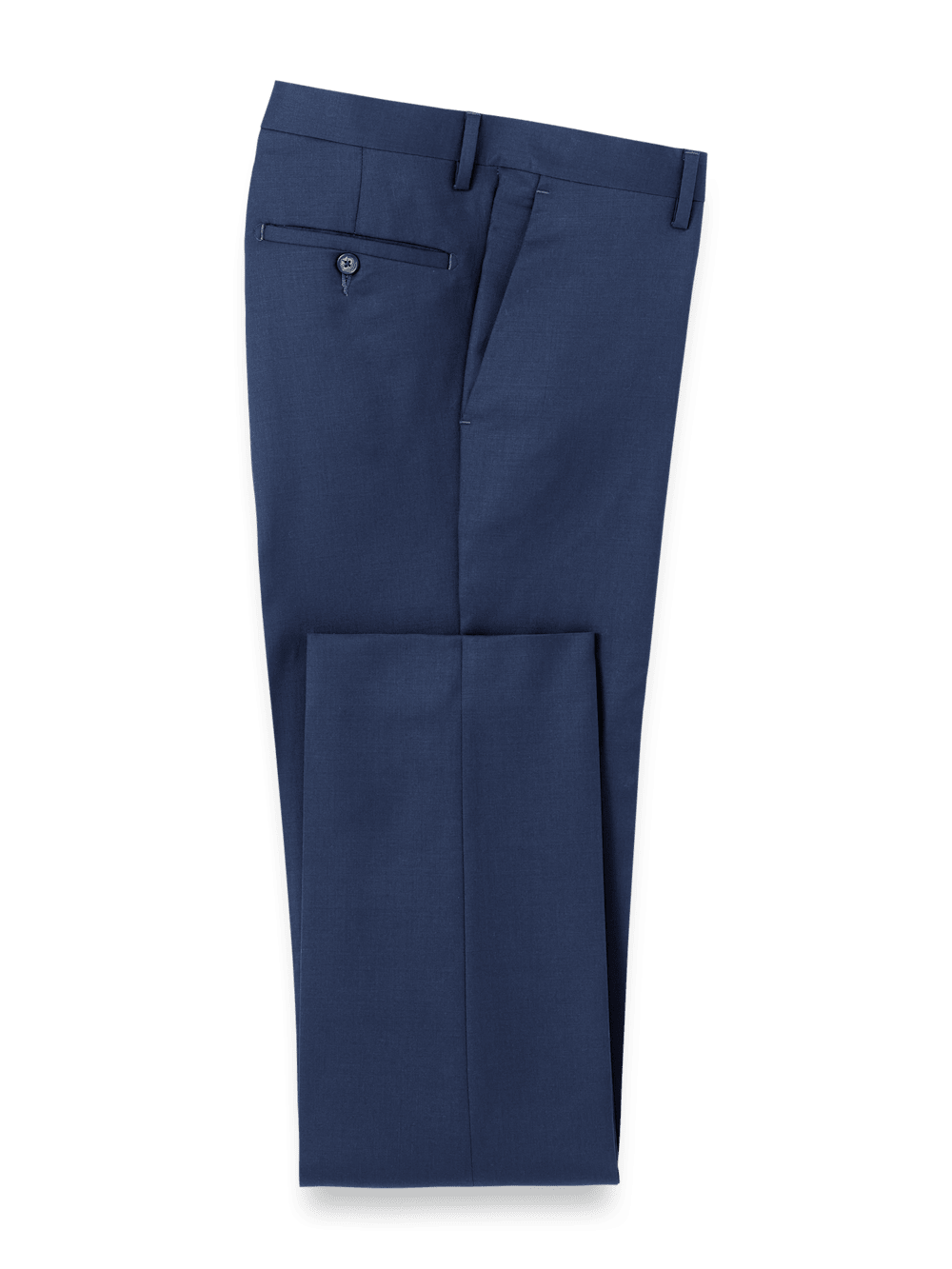 Premium Wool Gabardine Dress Pants for Men - Classic Bright Navy Blue - Perfect for Office Wear, Business Meetings & Formal Occasions