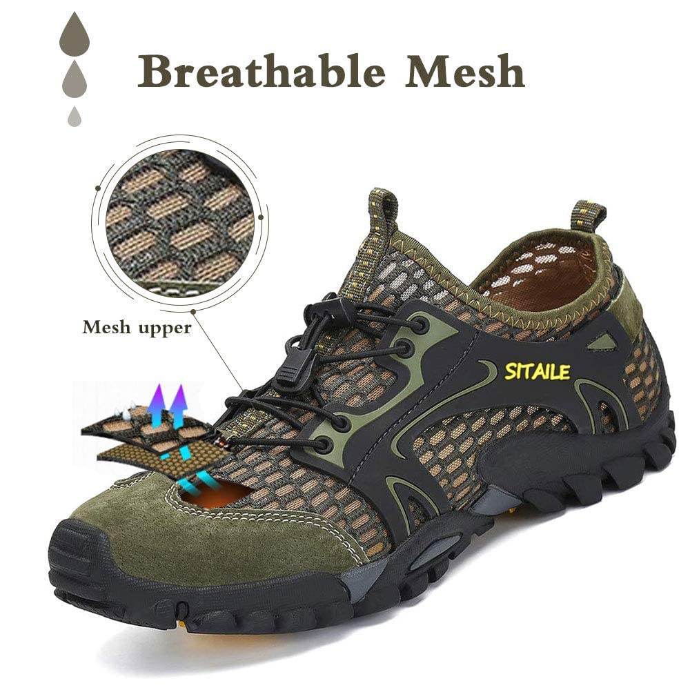 **Men's & Women's Quick-Dry Hiking Water Shoes - Barefoot Aqua Swim Shoes for Pool, Beach, Fishing & River Hiking - Lightweight Sandals for Outdoor Adventures & Water Sports**