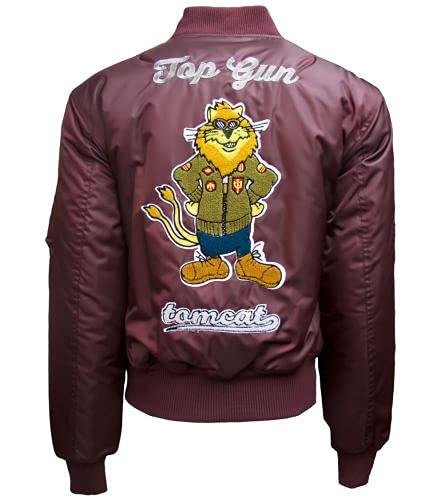 Top Gun MA-1 Tomcat Nylon Bomber Jacket for Men - Classic Military Flight Jacket with Water-Resistant Finish - Perfect for Aviation Enthusiasts & Casual Streetwear