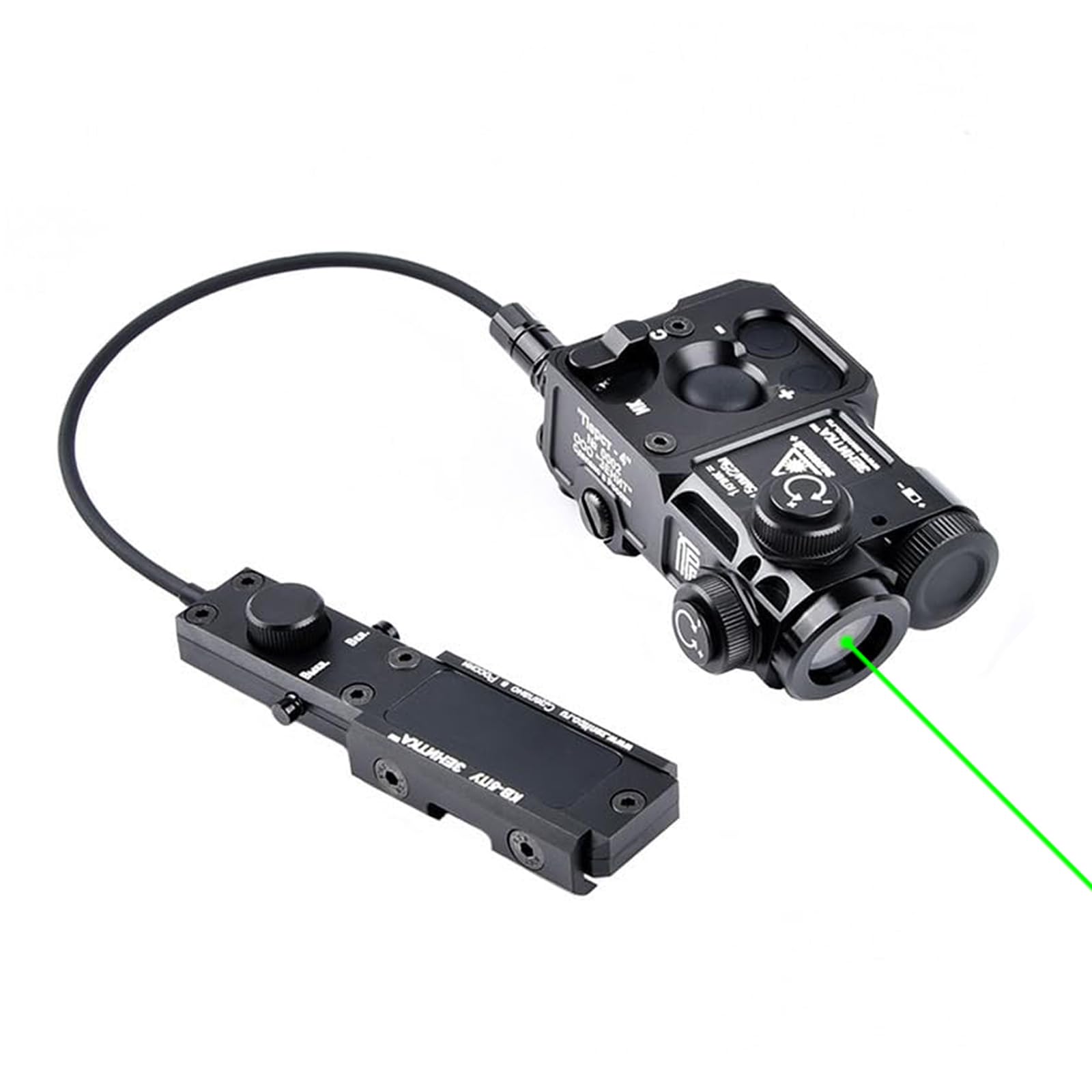 Metal PT-4 Box Red/Green/Blue Laser Sight with IR Laser & Pressure Switch - 4-Level Brightness Adjustment for 20mm Picatinny Rail - Perfect for Tactical Shooting, Hunting & Airsoft Games