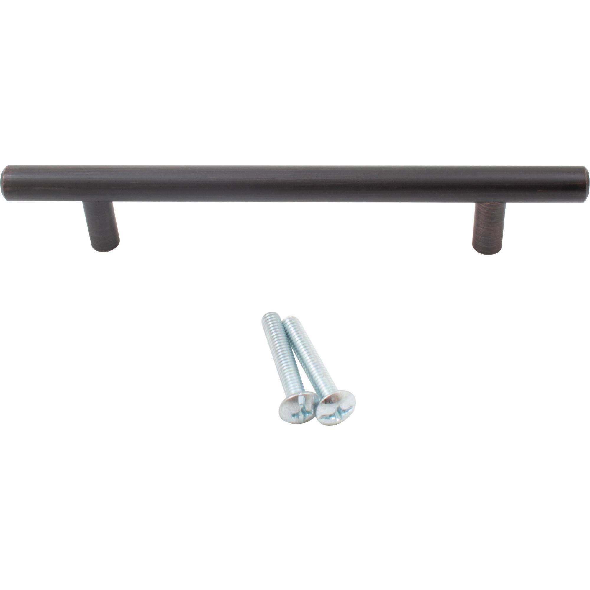 Vintage Bronze Bar Cabinet Pull - 128mm Center to Center, 188mm Overall Length - Solid Brass Hardware for Kitchen Cabinets, Dressers & Furniture Drawers