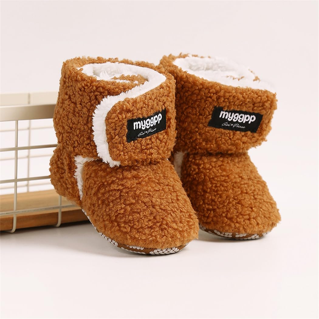 Warm Fleece Baby Boots for Boys & Girls - Cozy Winter Snow Slippers for Newborns & Toddlers | Soft Crib Shoes for Indoor & Outdoor Use