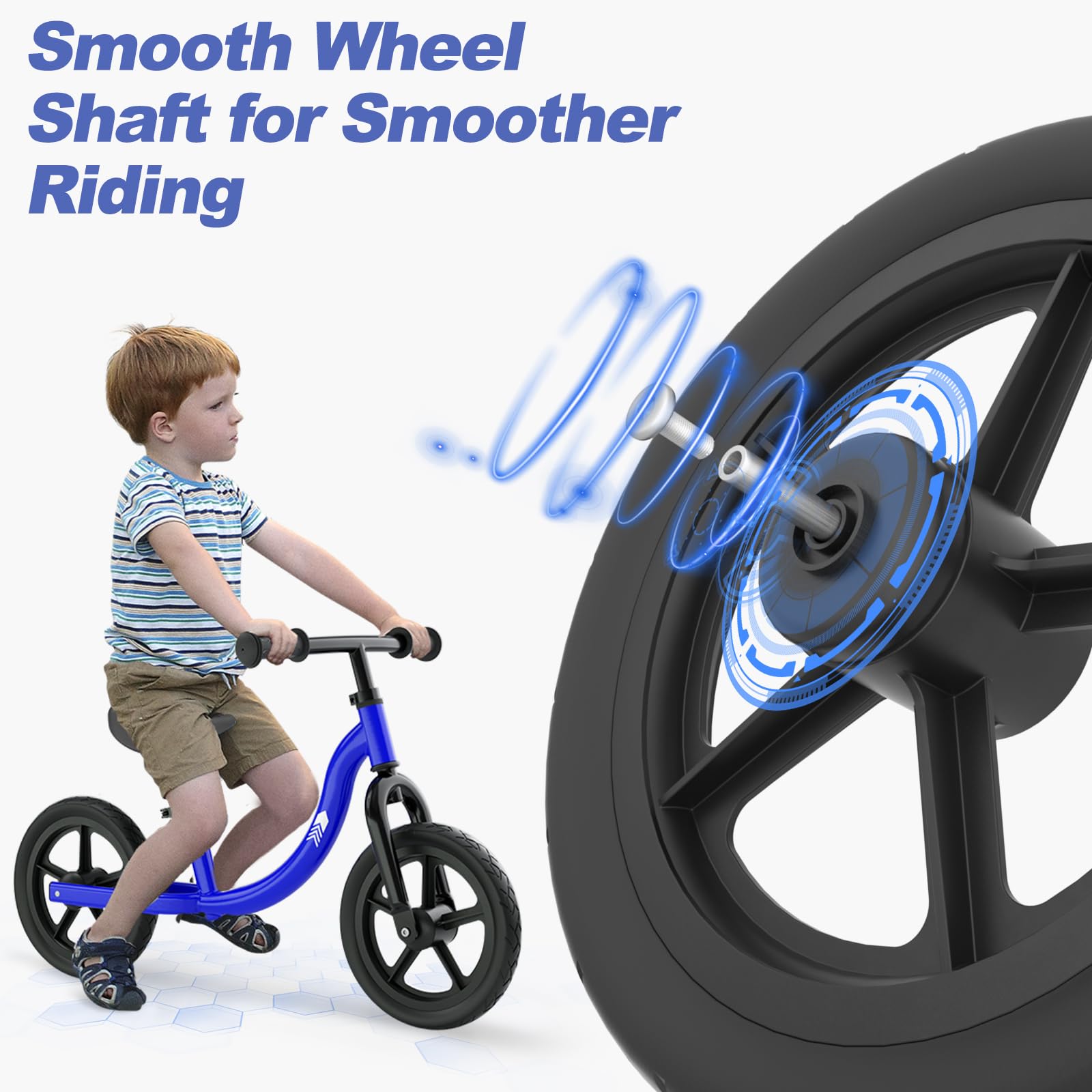 Glaf 12 Inch No Pedal Balance Bike for Toddlers 18 Months to 5 Years - Adjustable Seat Height, First Training Bicycle for Boys & Girls - Perfect Birthday Gift for 2 Year Olds - Indoor & Outdoor Learning Toy for Early Childhood Development