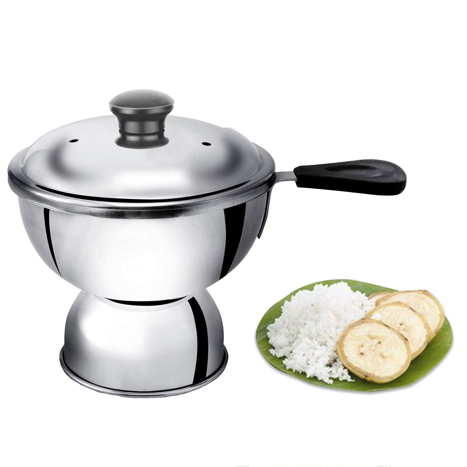 Premium Stainless Steel Puttu Maker with Handle - 0.50L Indian Puttu Steamer Cooker for Pressure Cooker | Traditional Kerala Breakfast Maker | Healthy Rice Cake & Coconut Steam Cooking | Perfect for Home Kitchens & South Indian Cuisine Lovers