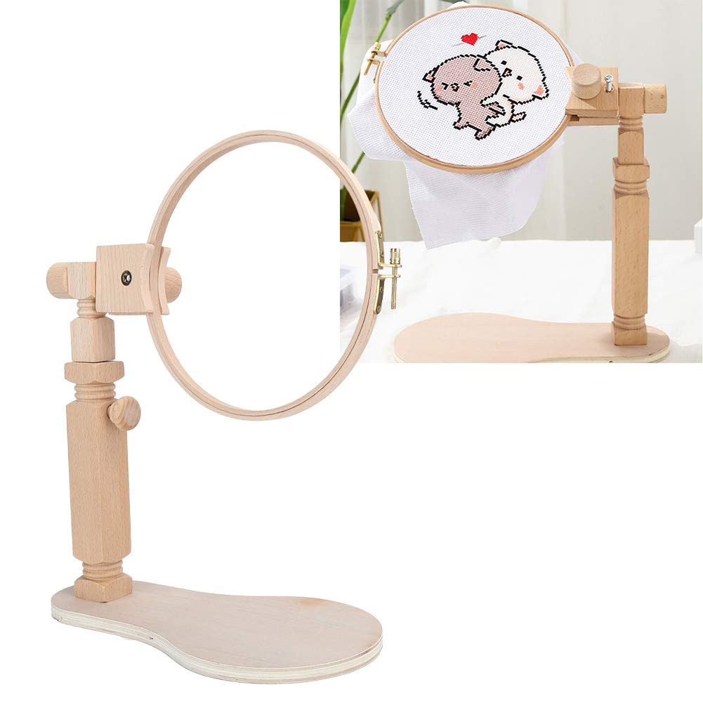 Yosoo Health Gear Wooden Embroidery Hoop Stand - 6 Inch Stitch Holder for Handcraft, Cross Stitch, Needlework - Perfect for Living Room, Dining Room, Craft Room Decor & DIY Projects