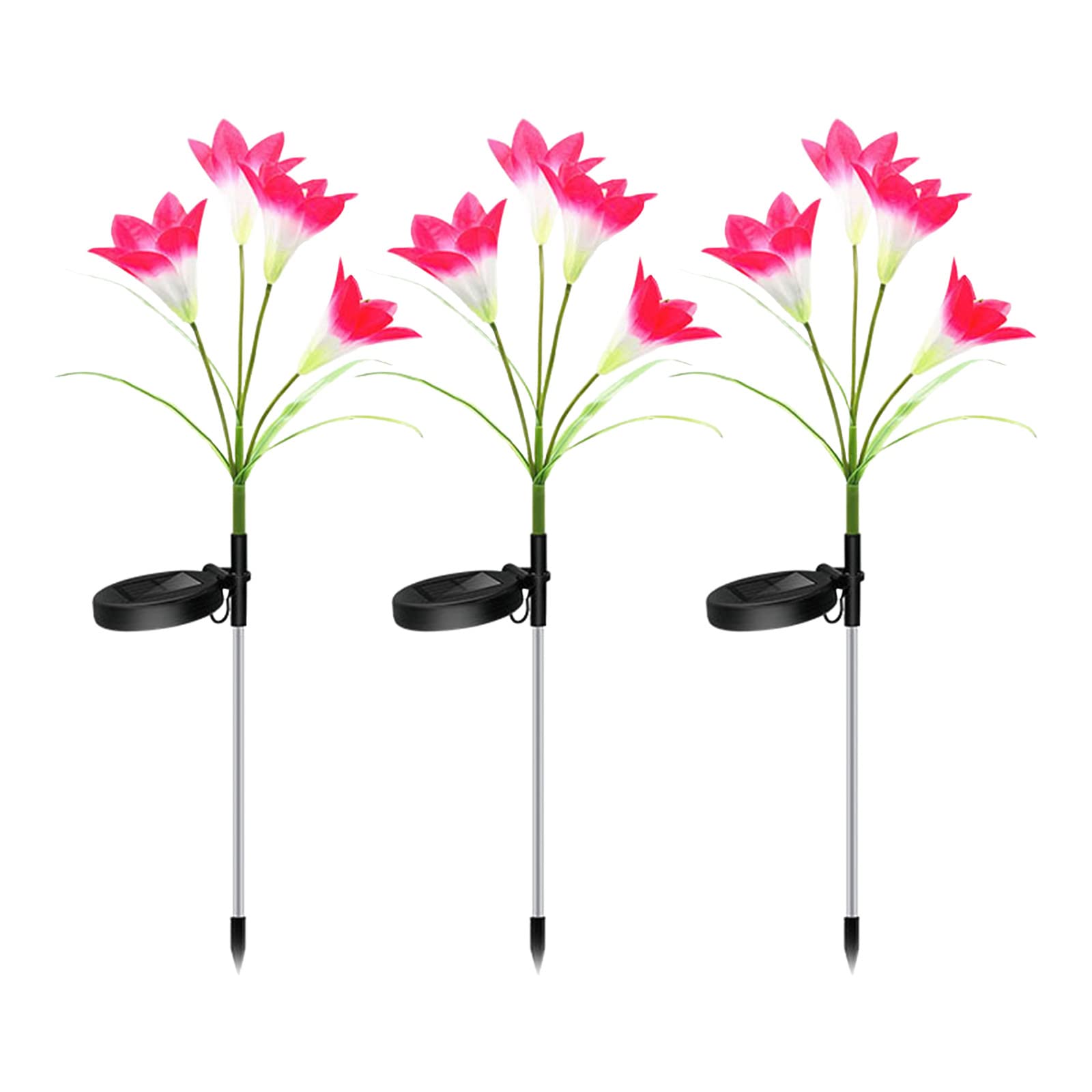 Solar Powered Outdoor Garden Lights - Waterproof LED Lily Solar Lanterns for Yard, Patio, Pathway Decoration | Energy Efficient Landscape Lighting for Backyard, Lawn, and Garden Decor