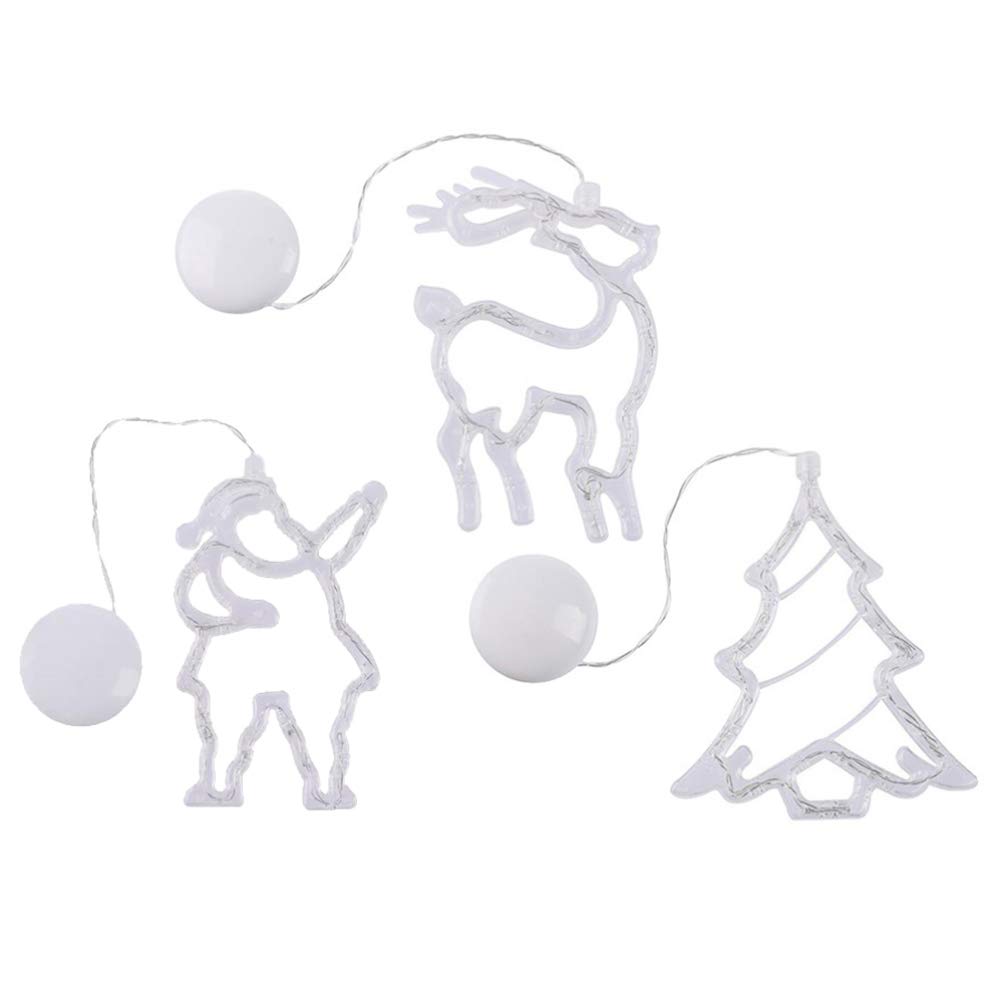 NUOBESTY Christmas String Lights - Santa Claus & Reindeer LED Holiday Decor for Christmas Tree, Window, Chandelier (3 Pack) - Perfect for Indoor/Outdoor Winter Home Decoration & Party Scene Setup