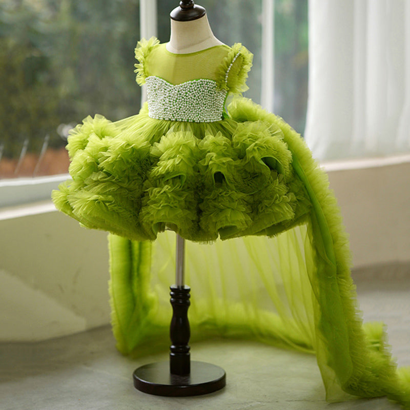 Elegant Green Sequin Sleeveless Princess Dress for Baby Girls | Toddler Birthday Party & Beauty Pageant Gown | Perfect for Special Occasions, Photo Shoots & Pageant Events
