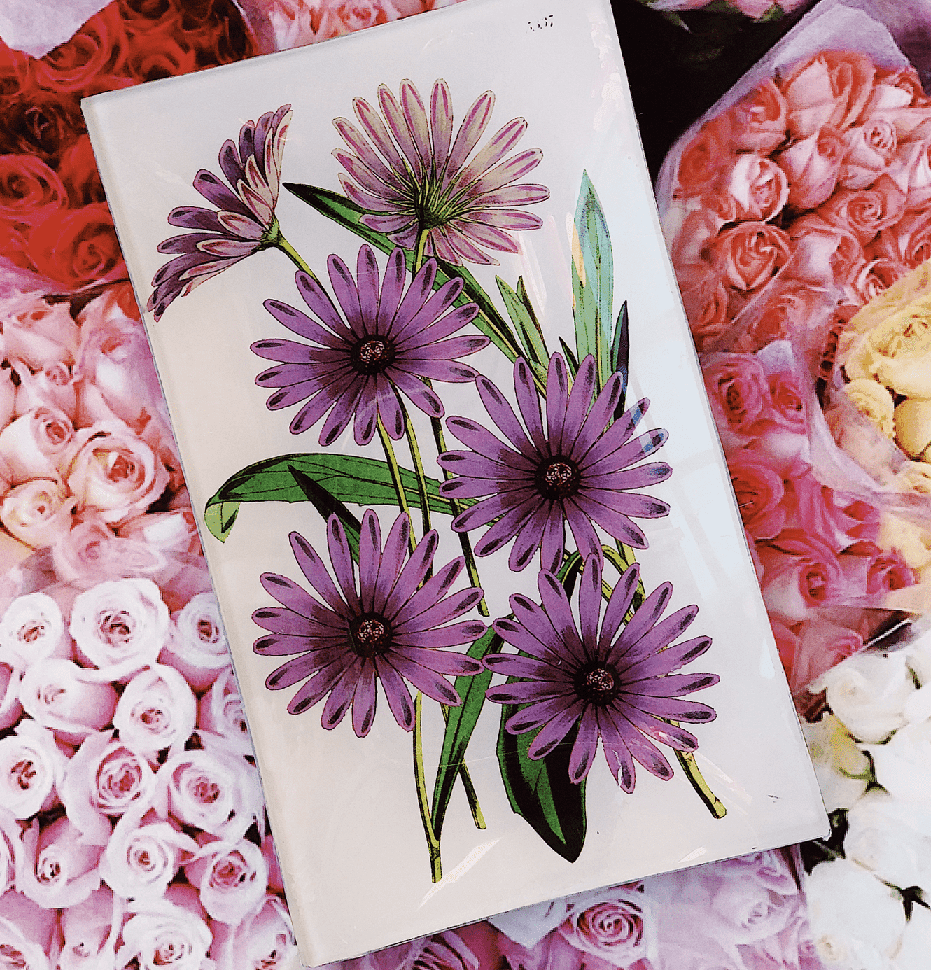 Purple Daisy Blossoms Decoupage Glass Tray - Handmade Floral Serving Tray for Tea Party, Home Decor & Gift Giving
