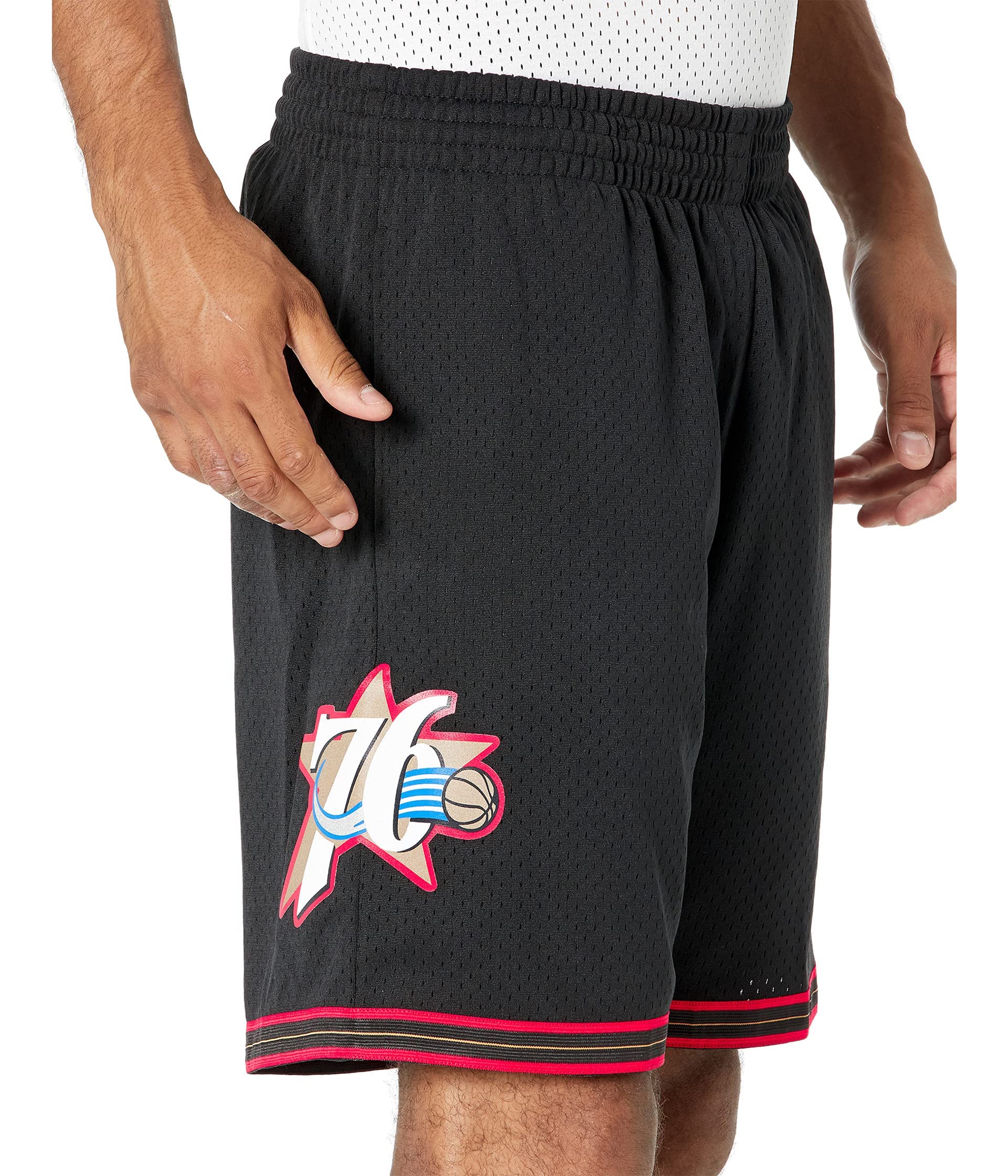Mitchell & Ness Philadelphia 76ers 2000-01 Authentic NBA Swingman Basketball Shorts for Men - Retro Streetwear & Game Day Outfit