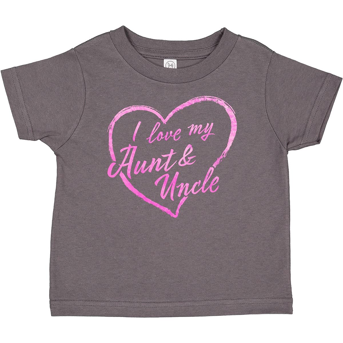 Inktastic I Love My Aunt and Uncle Baby T-Shirt - Pink Chalk Heart Design | Cute Toddler Outfit for Family Photos & Special Occasions