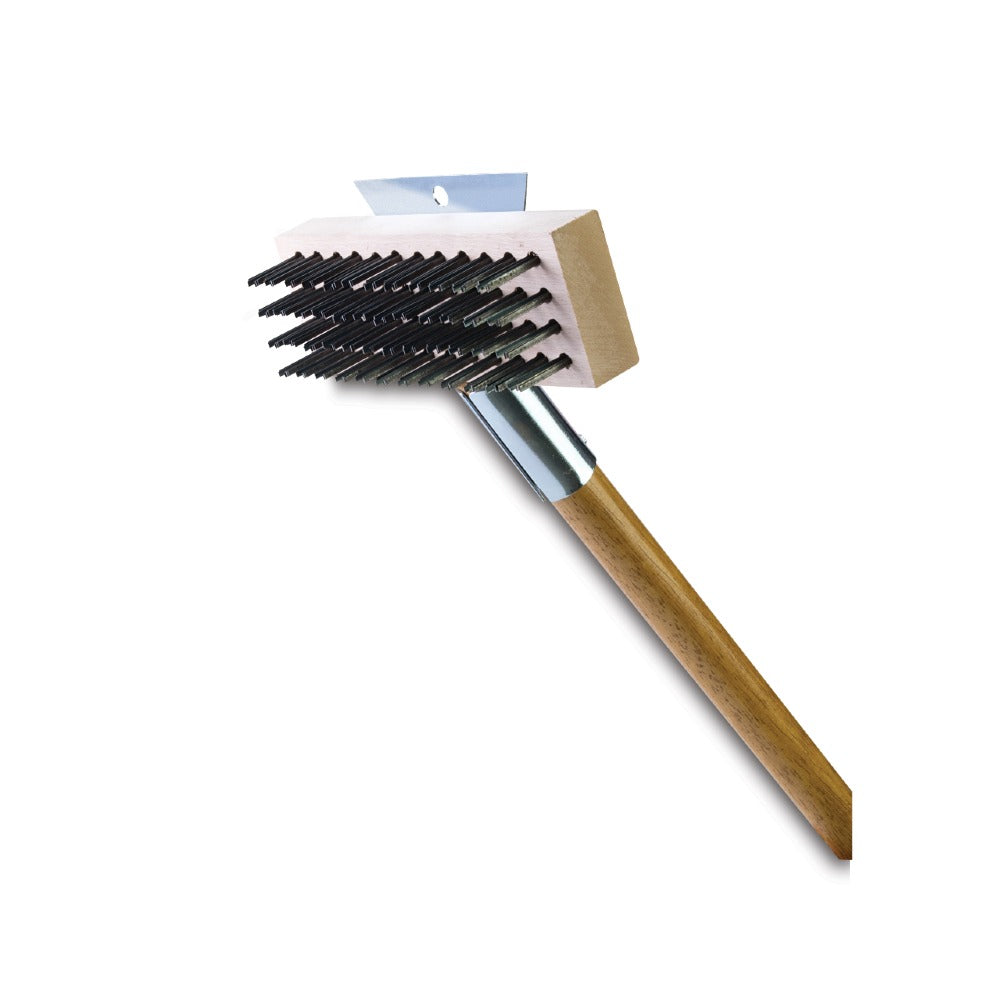 Broiler King 4-Piece Long Handle Grill Brush Set - Heavy Duty BBQ Cleaning Tools for Gas, Charcoal & Electric Grills - Perfect for Backyard Cookouts, Camping & Outdoor Grilling