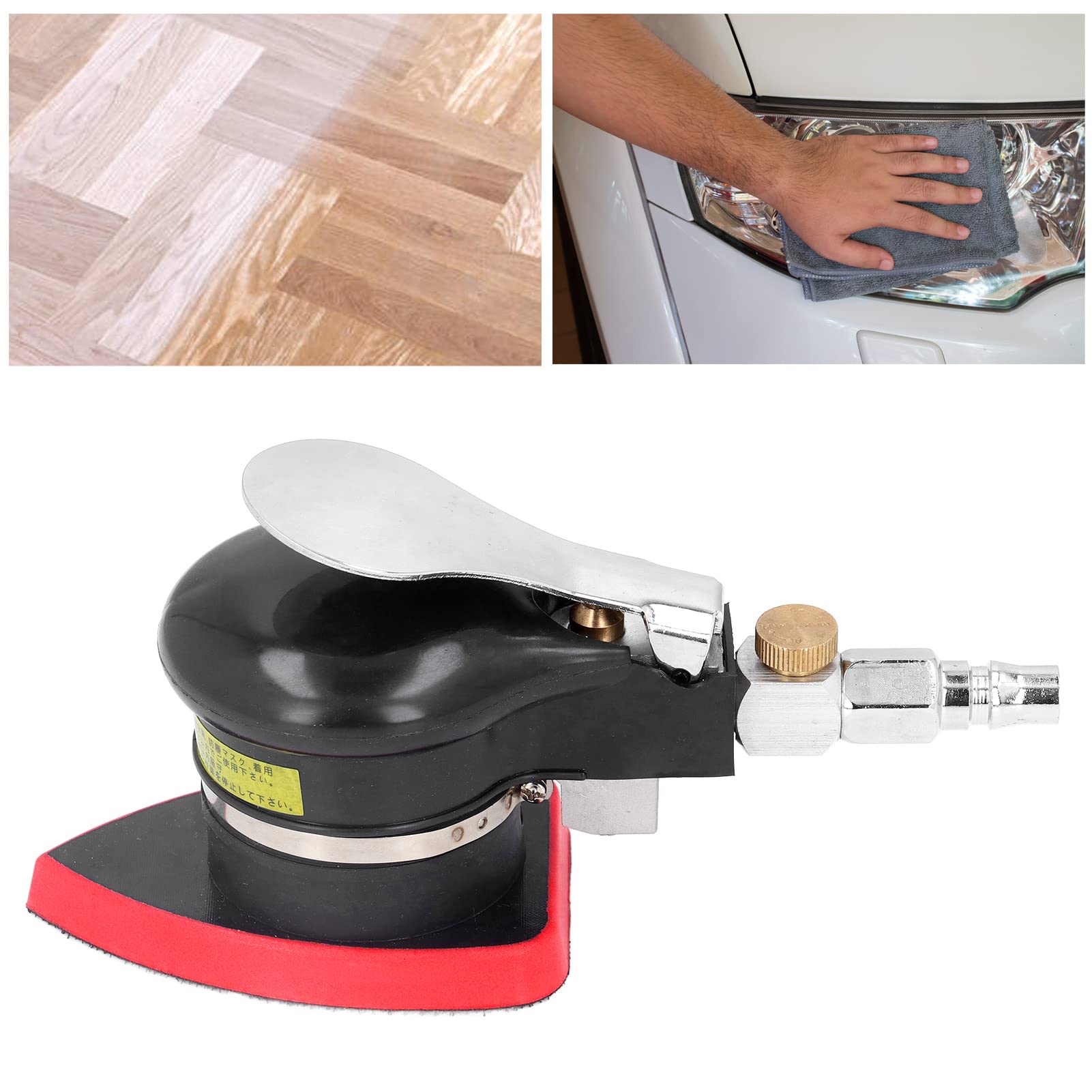Corner Detail Air Sander - 12000 RPM Random Orbital Sander with Ergonomic Handle | Pneumatic Mini Air Grinder for Wood & Metal Polishing | Perfect for Auto Body Work, Furniture Refinishing & DIY Projects
