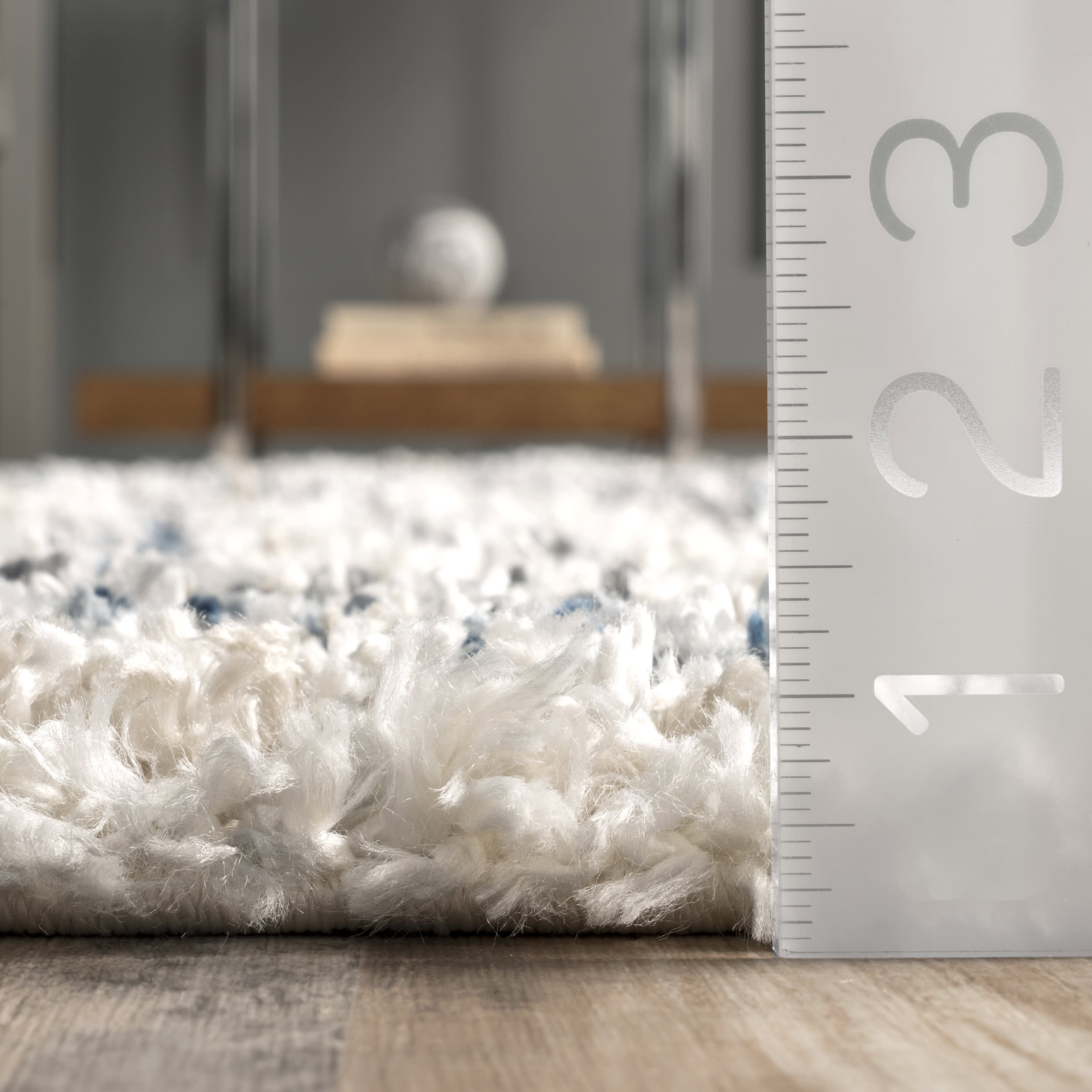 Blue Centerline Shag with Tassels Area Rug - Soft Plush Living Room Carpet for Bedroom, Nursery & Cozy Home Decor