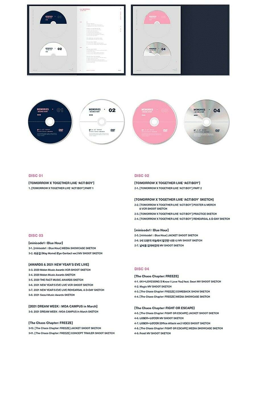 TXT MEMORIES: SECOND STORY DVD Set - 4 Discs + Photo Book + Folding Poster + Instant Photos + Photo Cards (Sealed) | K-Pop Collectible for Fans & Gift Giving