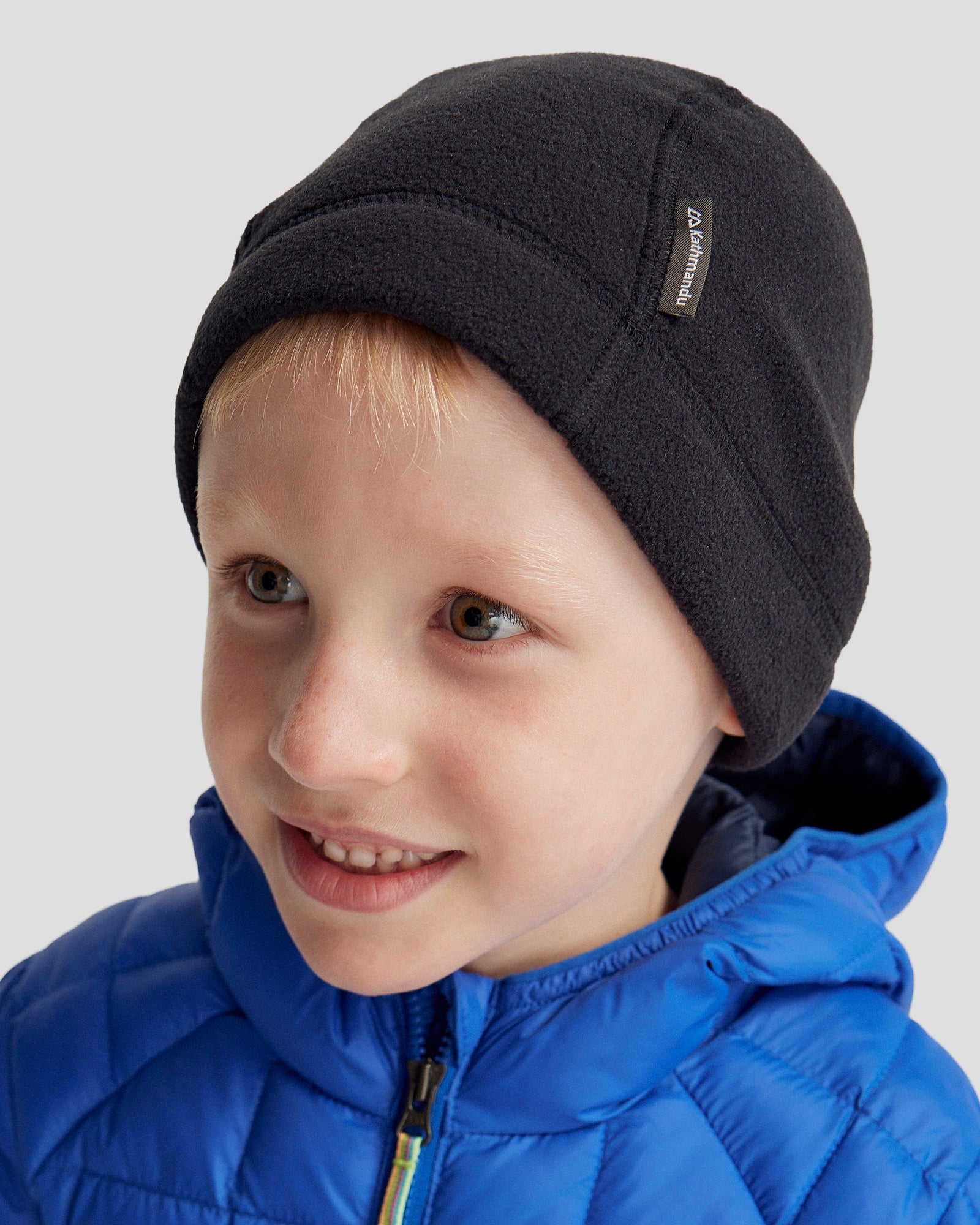 Kids' Ridge 100 PrimaLoft® Bio Fleece Beanie - Warm Winter Hat for Boys & Girls - Soft Thermal Black Beanie for Outdoor Activities, Skiing & Snowboarding