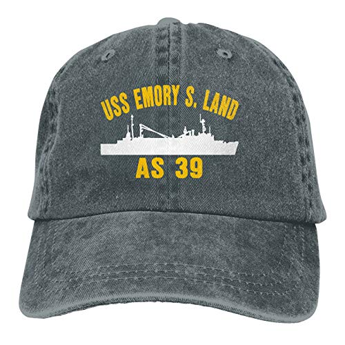 USS Emory S Land AS-39 Cowboy Hat | Vintage Denim Dad Jeans Baseball Cap | Plain Fit Adjustable Hat for Men & Women | Perfect for Country Music Festivals, Rodeos & Outdoor Adventures
