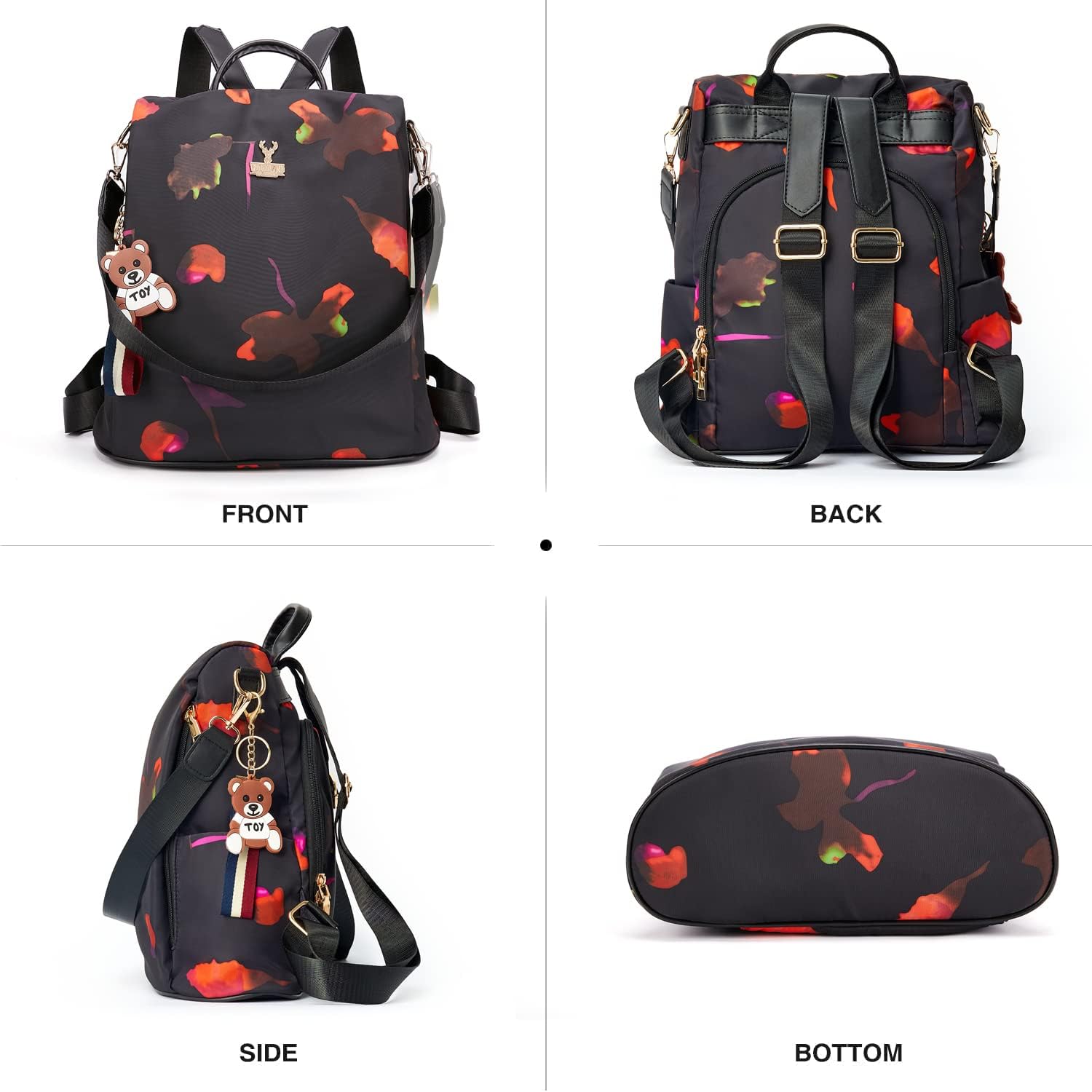 Woodland Leathers Anti-Theft Women's Backpack - Convertible Shoulder Bag with Heavy Duty Zippers & Waterproof Lining - Perfect for Travel, Work & College