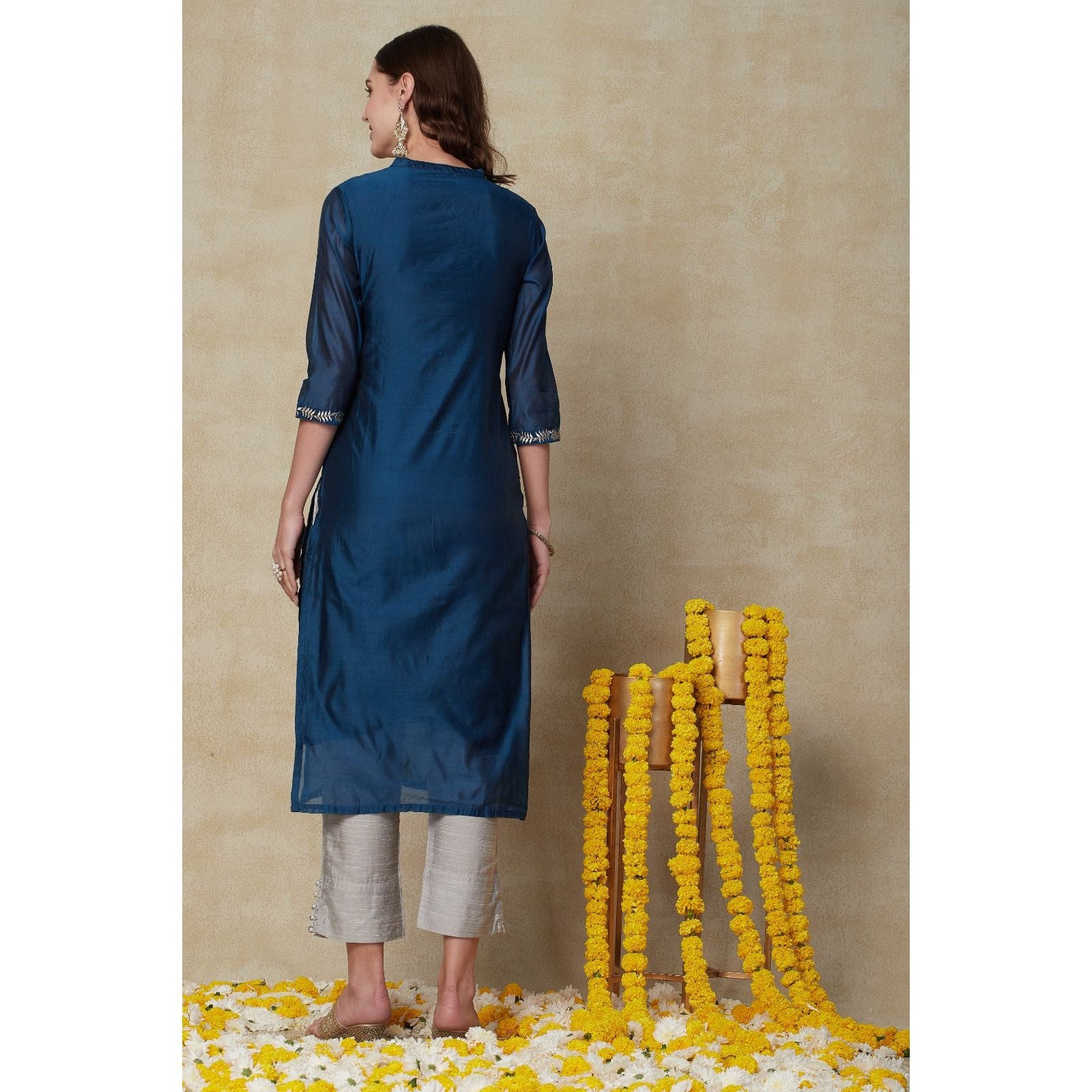 Elegant Teal Blue & Grey Indian Kurta Set for Women | Festive Ethnic Wear | Perfect for Diwali, Weddings & Special Occasions