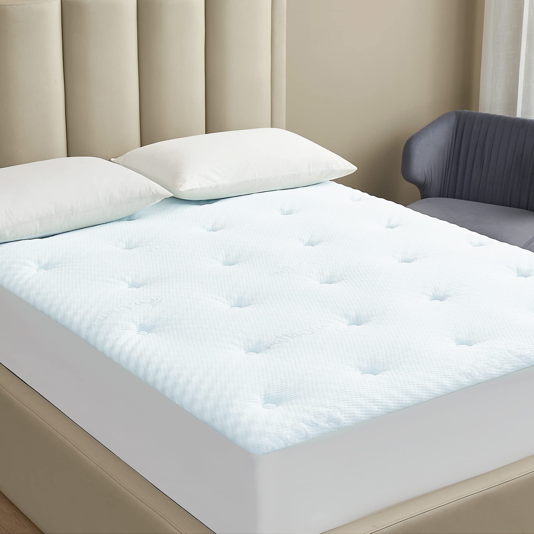Hansleep Full Size Memory Foam Mattress Topper - 54x75 Inch Egg Crate Cotton Pad with Deep Pocket & Breathable Cover for Back Pain Relief - Perfect for Guest Beds, Dorm Rooms, and Home Comfort Upgrade